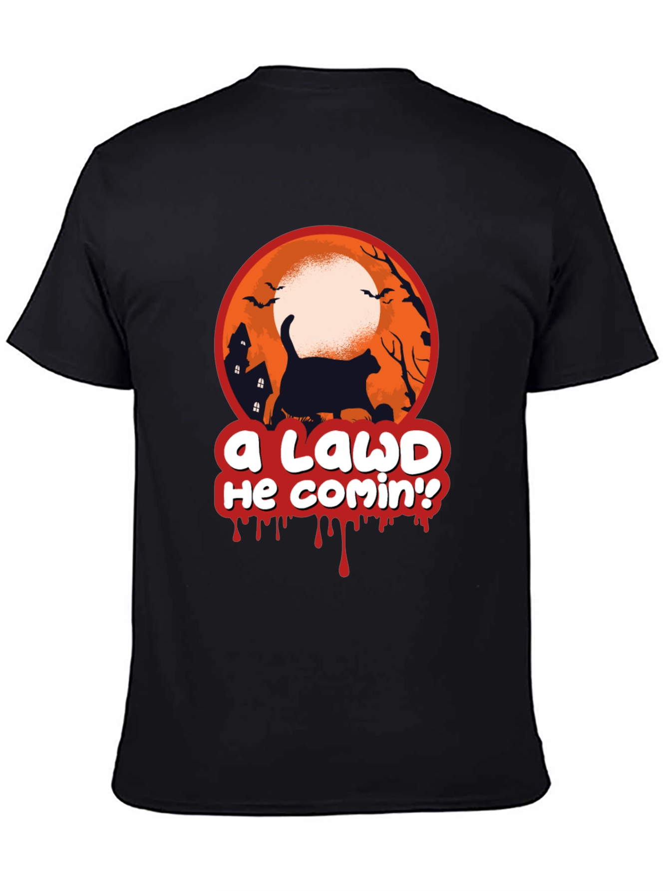 A Lawd He Comin Halloween Cat T-Shirt