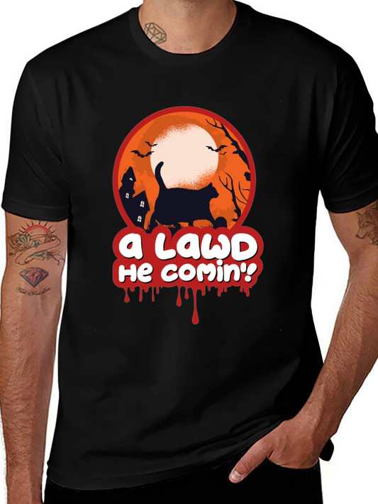 A Lawd He Comin Halloween Cat T-Shirt