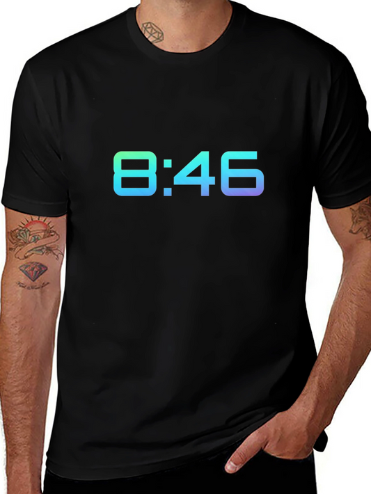 8:46 Gradient Graphic Black T-Shirt