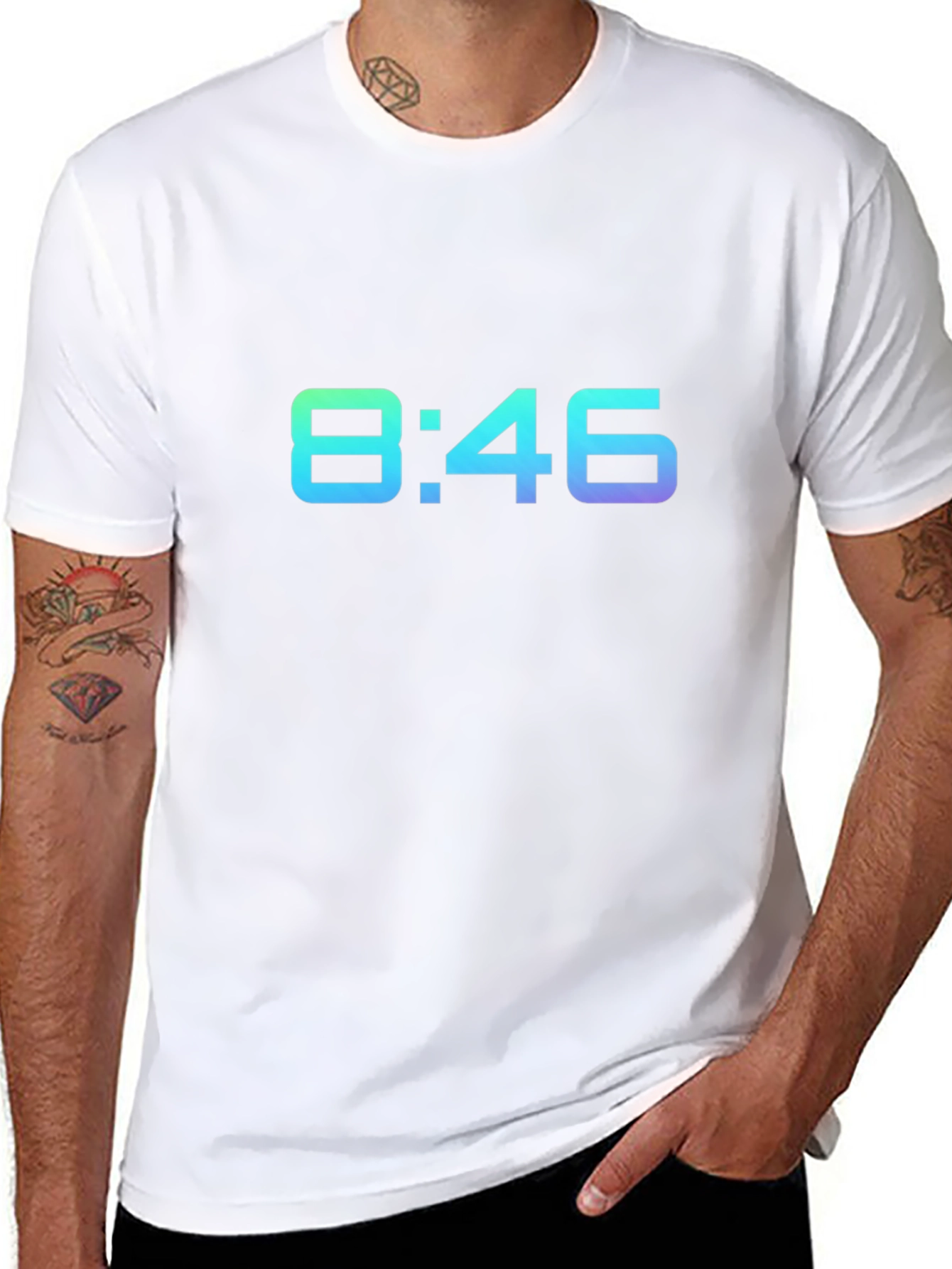8:46 Gradient Graphic Black T-Shirt