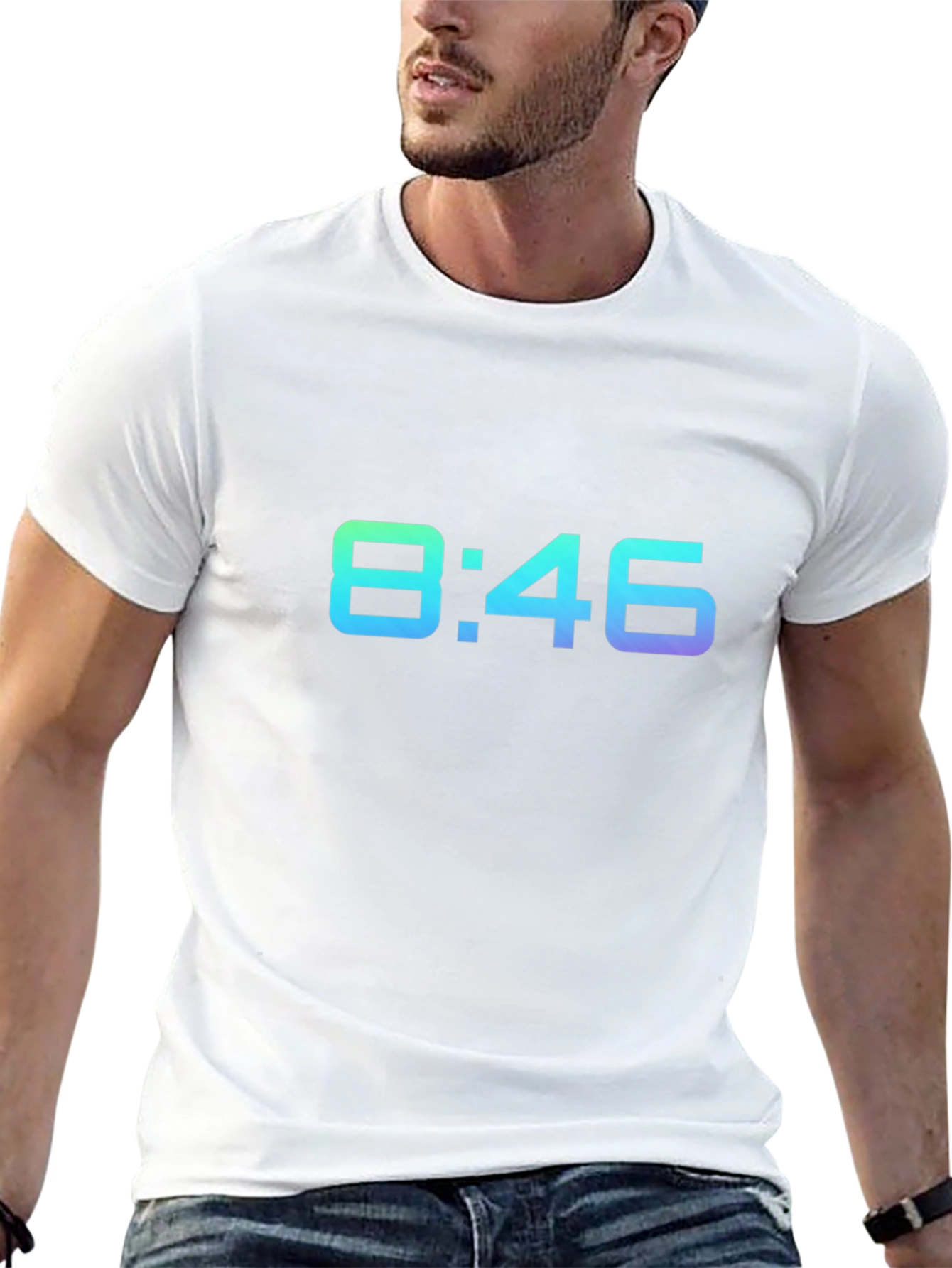 8:46 Gradient Graphic Black T-Shirt