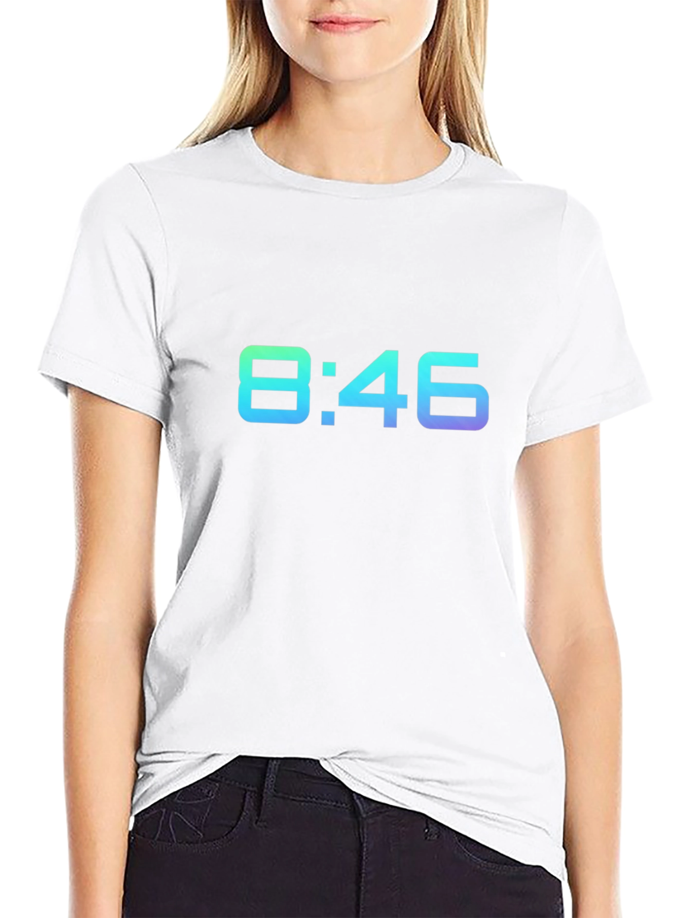 8:46 Gradient Graphic Black T-Shirt