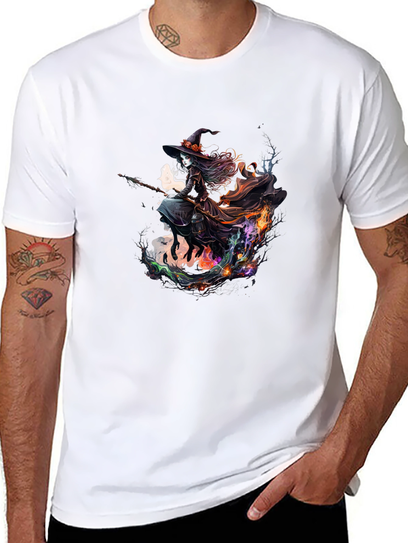 Witch Flying T-Shirt - Halloween Tee