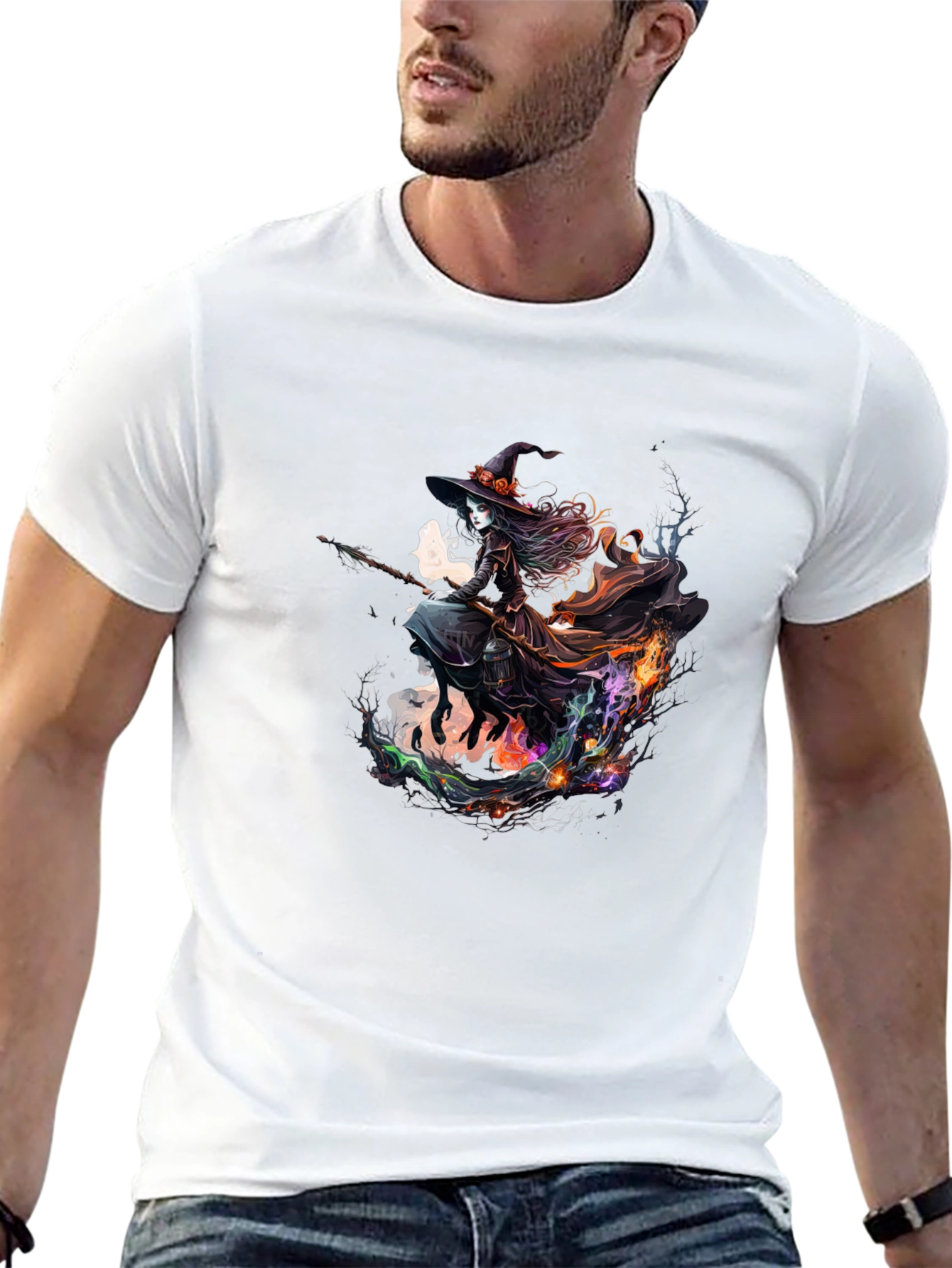 Witch Flying T-Shirt - Halloween Tee