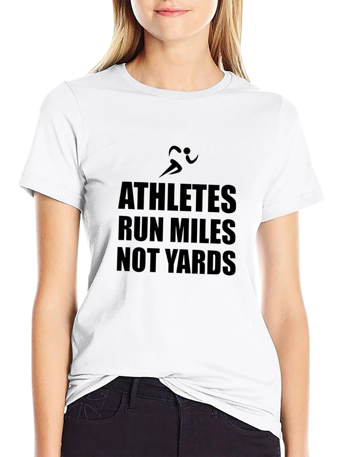 Athletes Run Miles T-Shirt - Black Graphic Tee