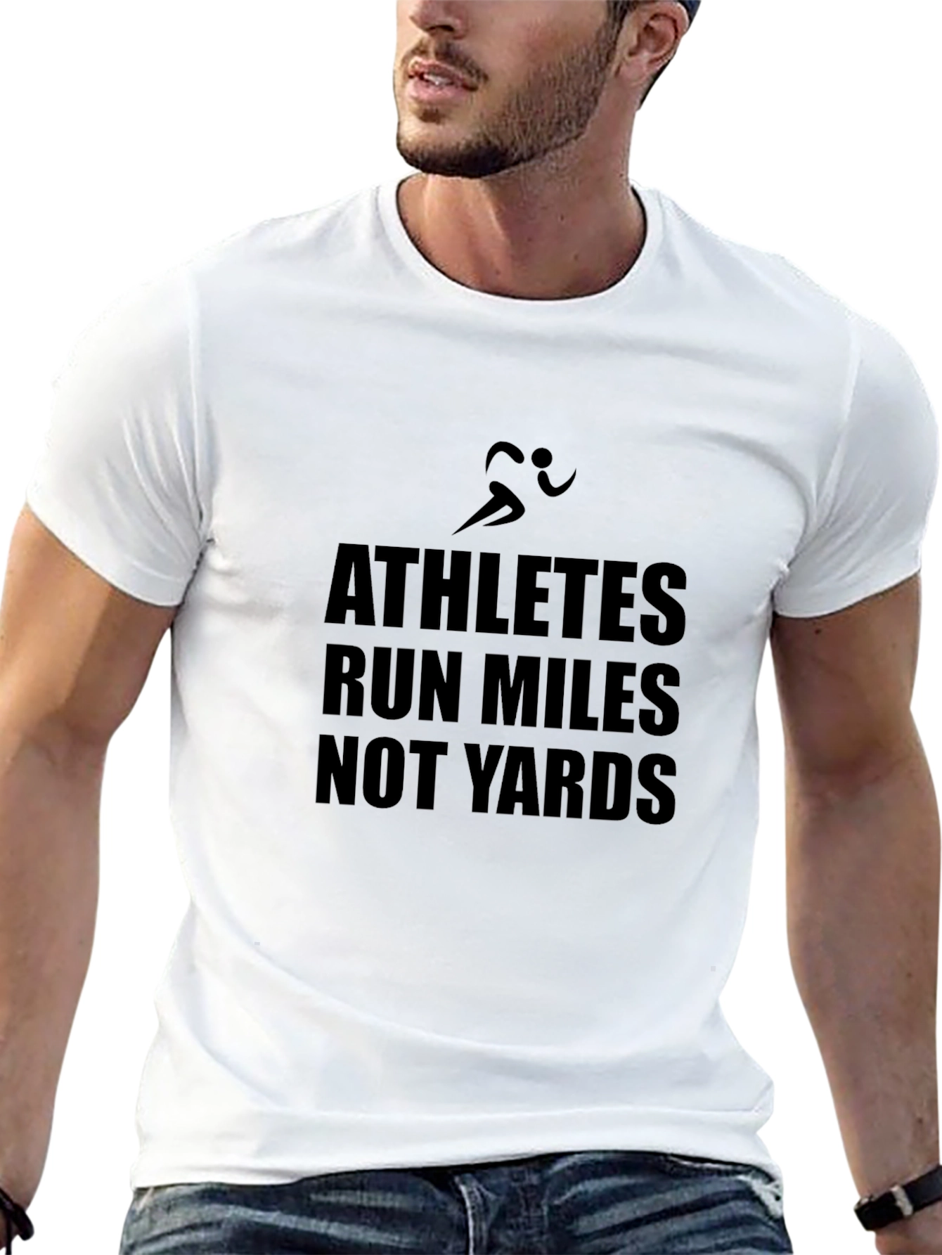 Athletes Run Miles T-Shirt - Black Graphic Tee