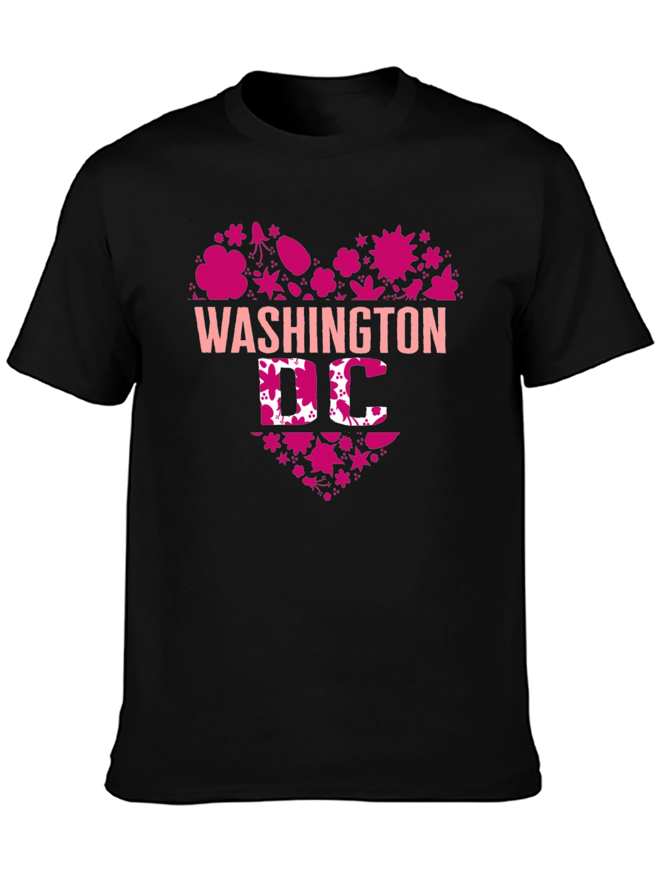 Washington DC Floral Heart Graphic T-Shirt