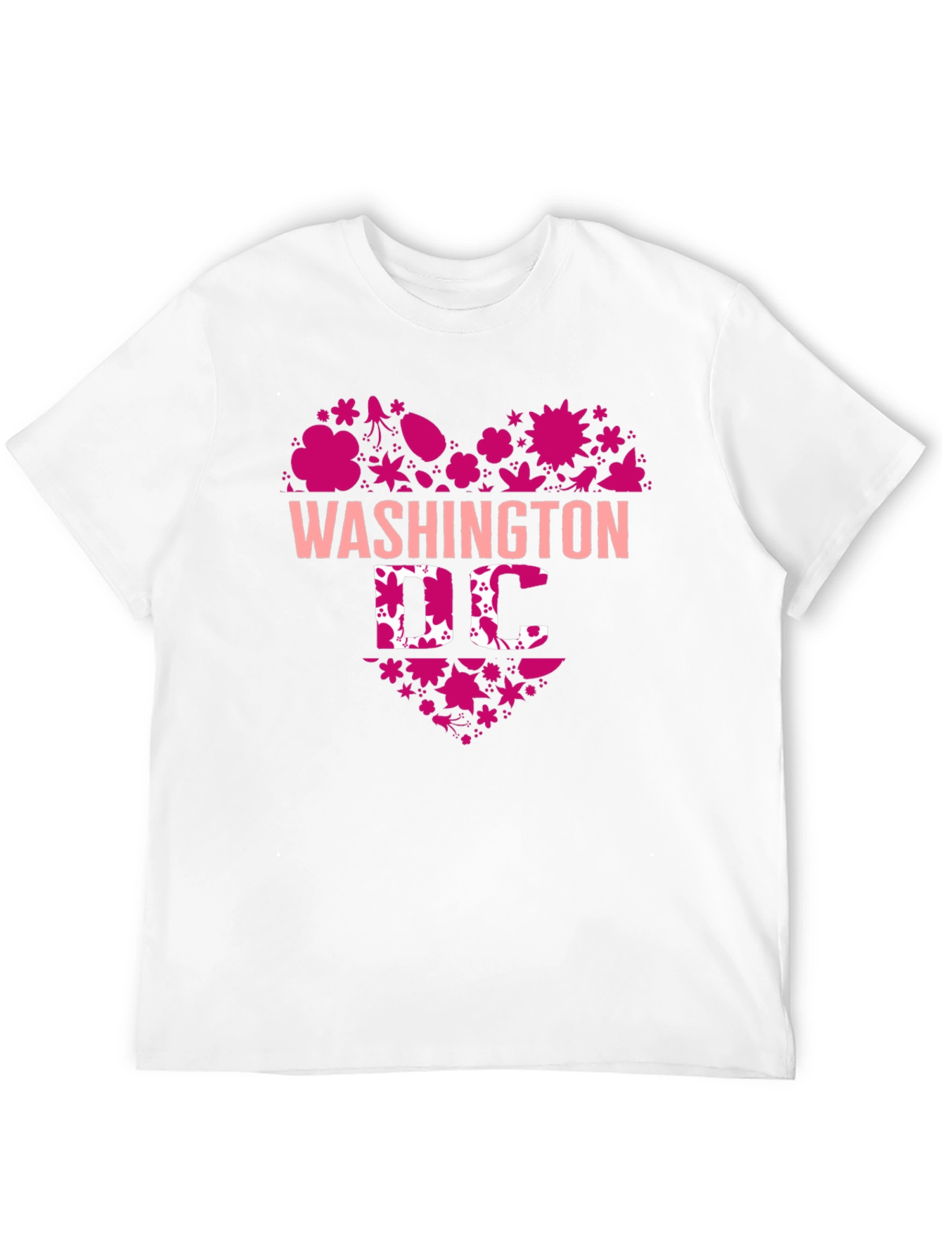 Washington DC Floral Heart Graphic T-Shirt