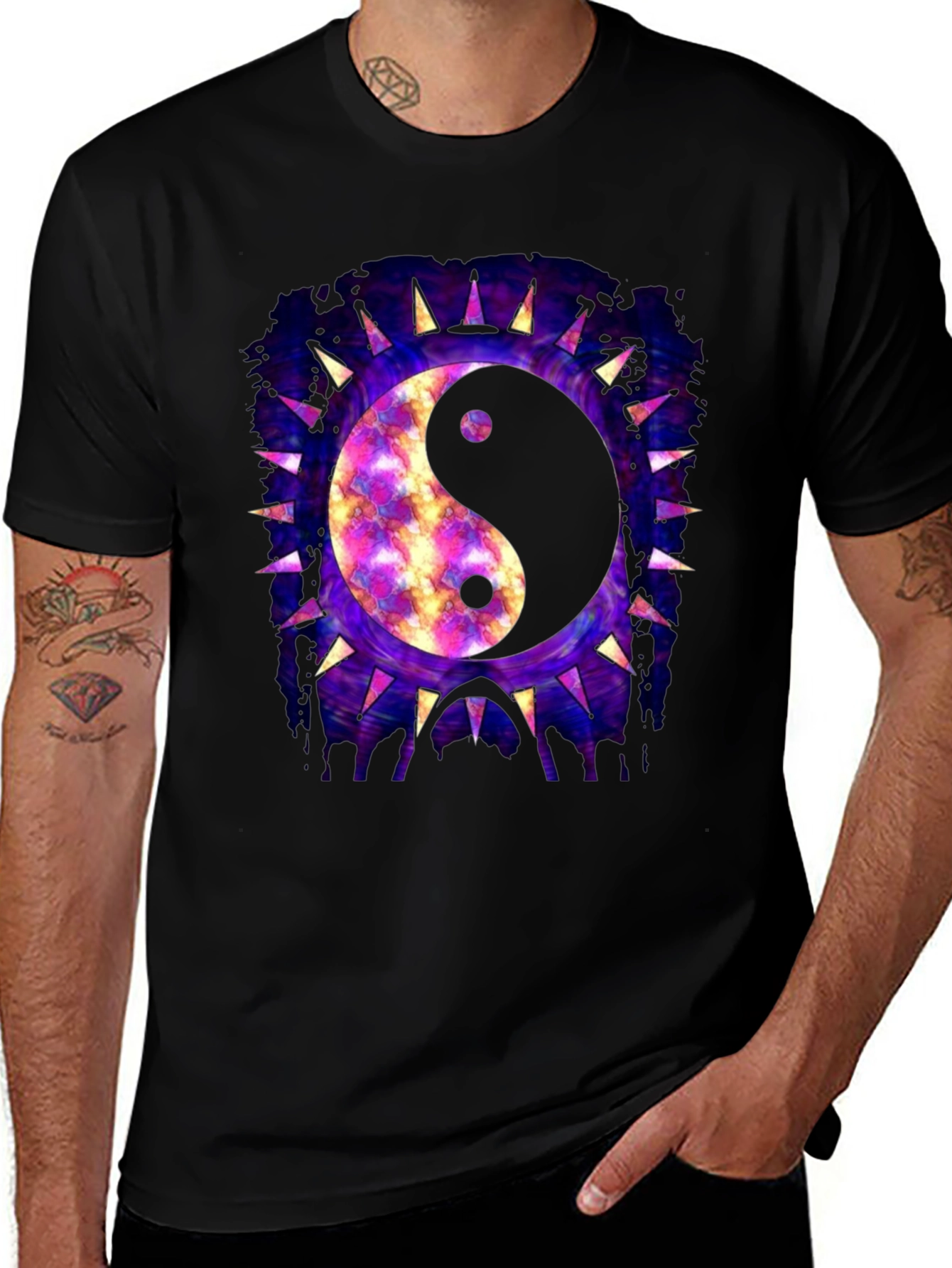 Yin Yang Galaxy Graphic T-Shirt