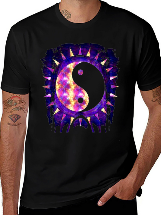 Yin Yang Galaxy Graphic T-Shirt