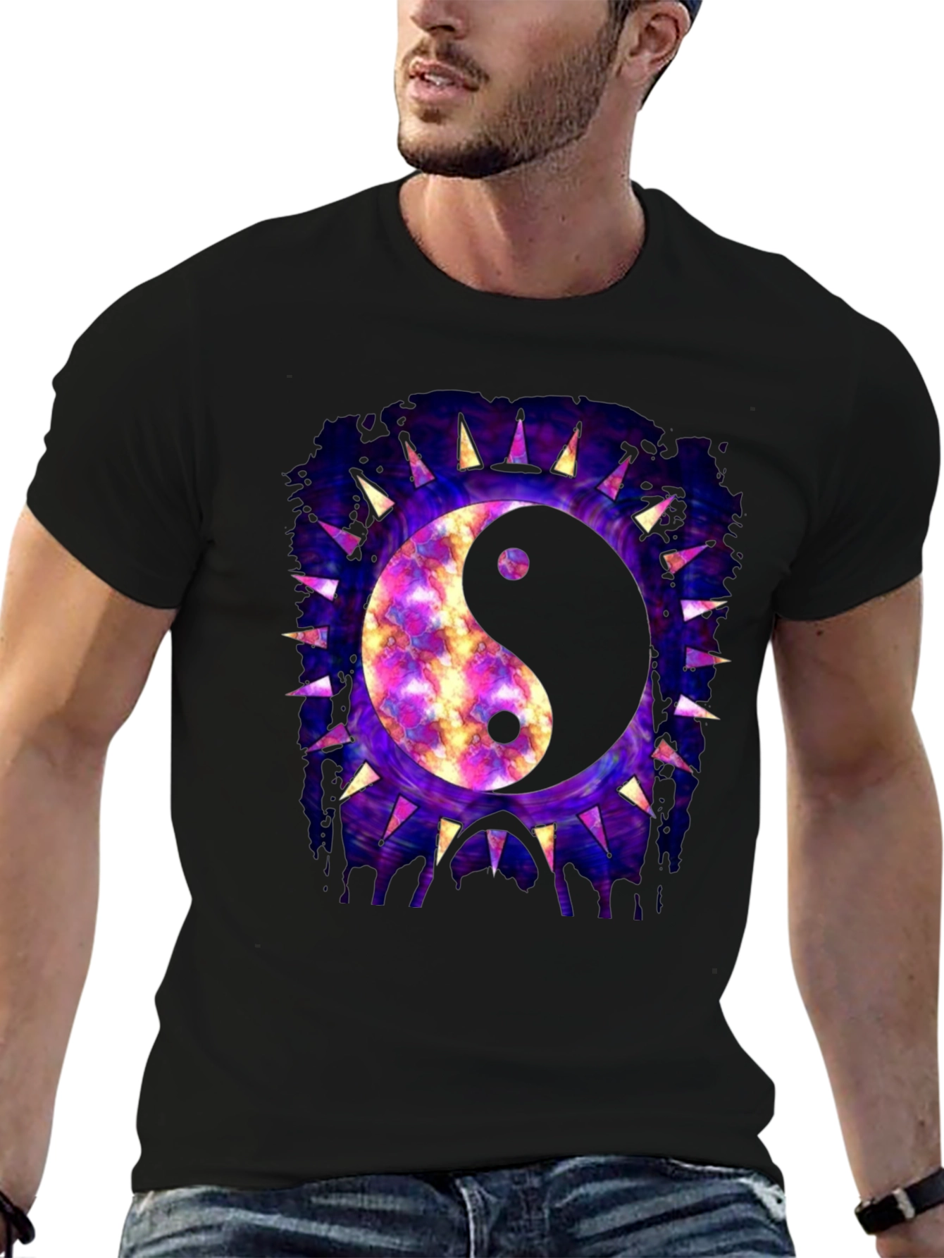 Yin Yang Galaxy Graphic T-Shirt