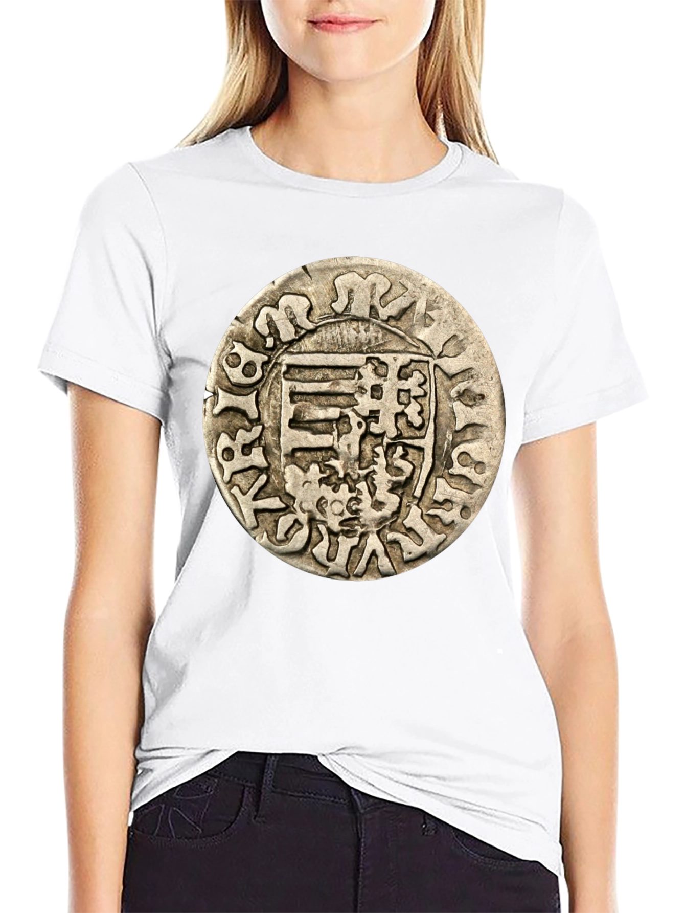 Antique Coin Graphic Tee - Black
