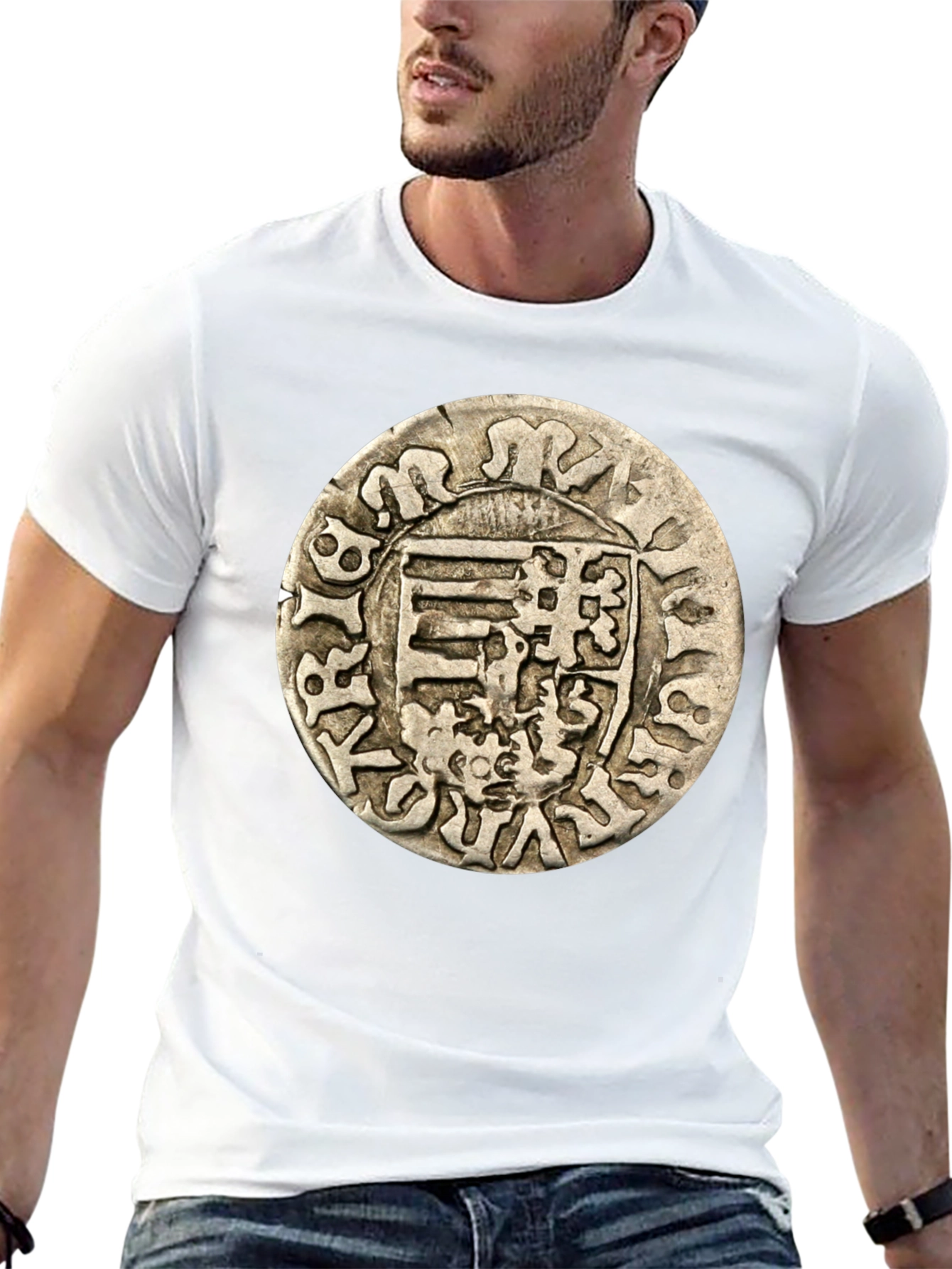 Antique Coin Graphic Tee - Black