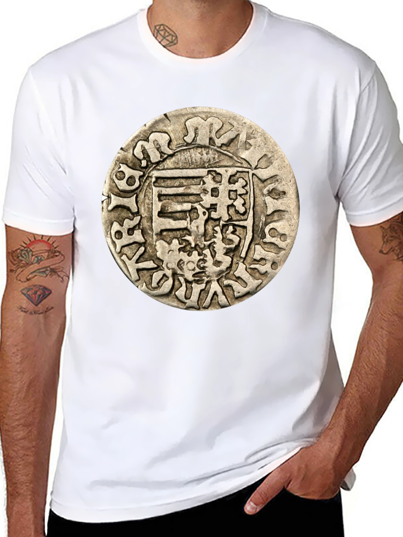 Antique Coin Graphic Tee - Black