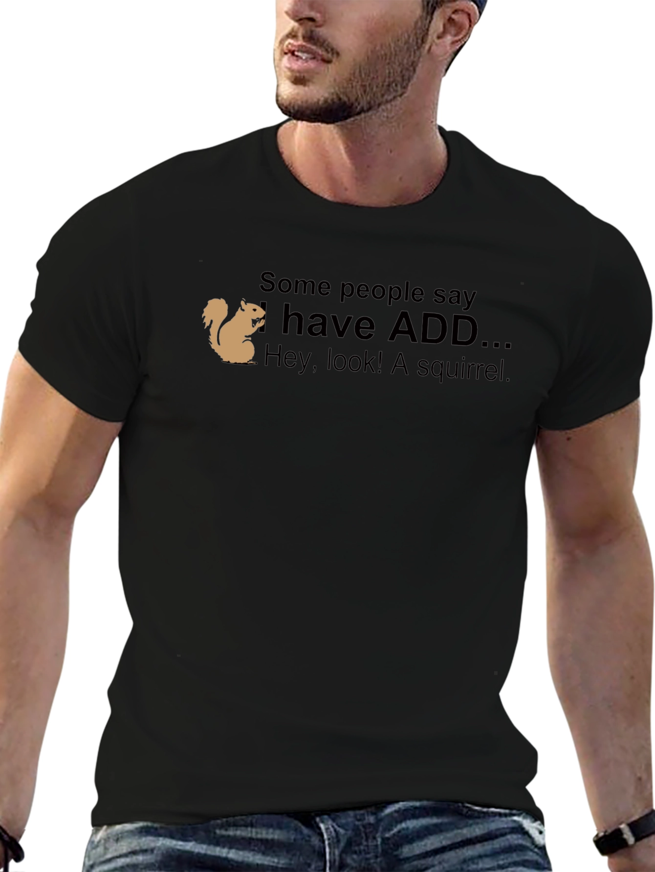 ADD Squirrel Graphic T-Shirt Funny Attention Deficit Tee