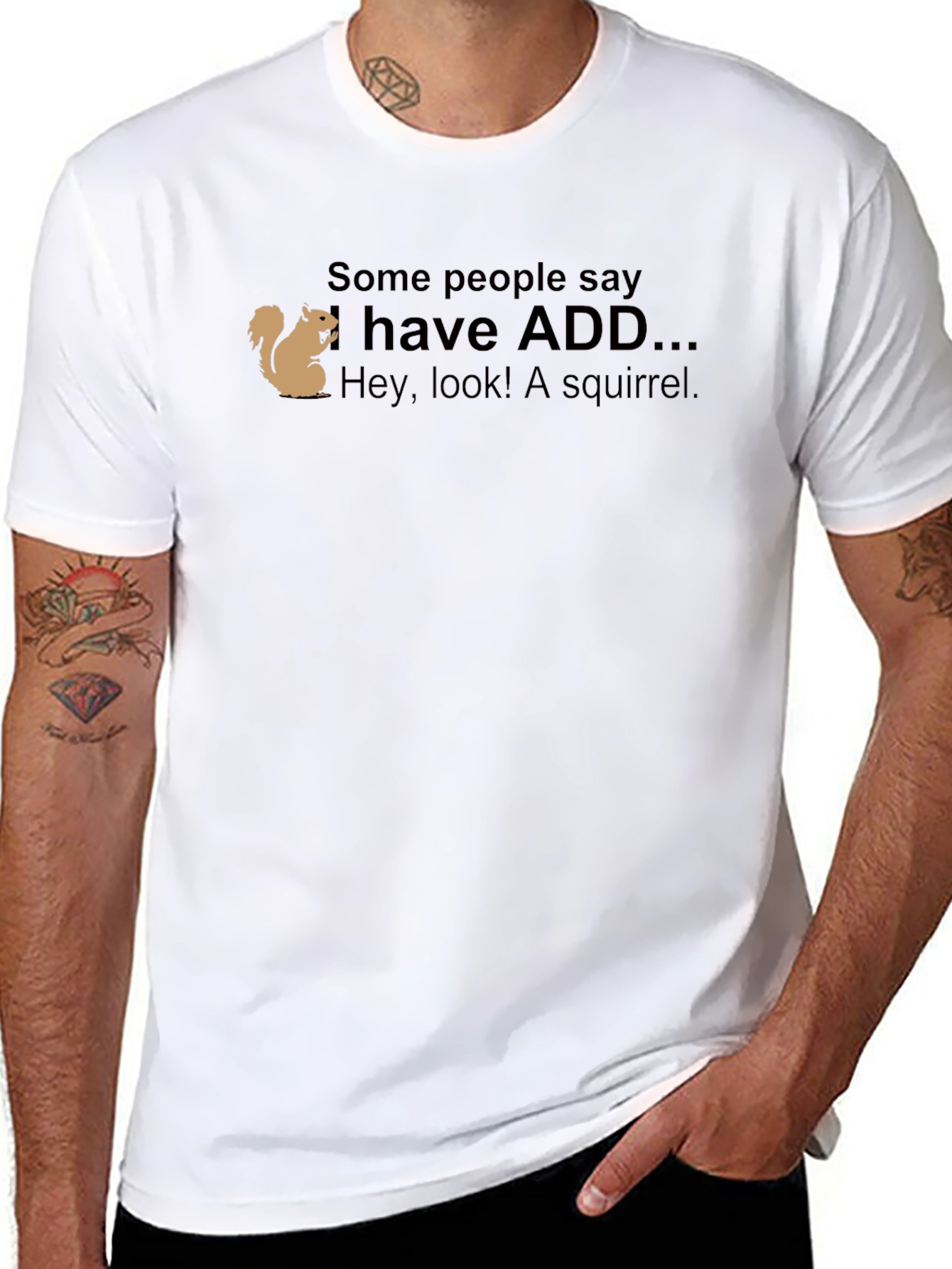 ADD Squirrel Graphic T-Shirt Funny Attention Deficit Tee