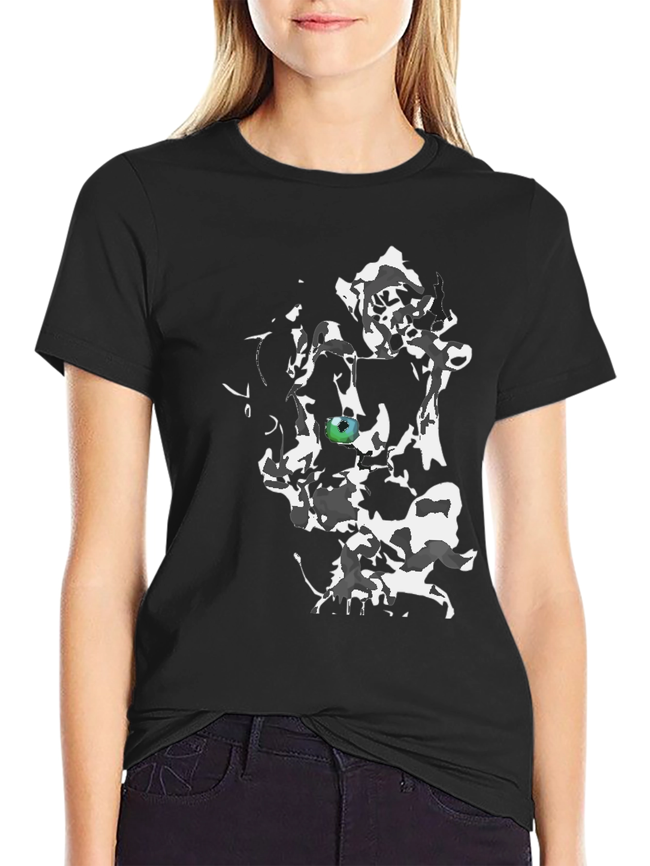 Abstract Eye Graphic Black T-Shirt