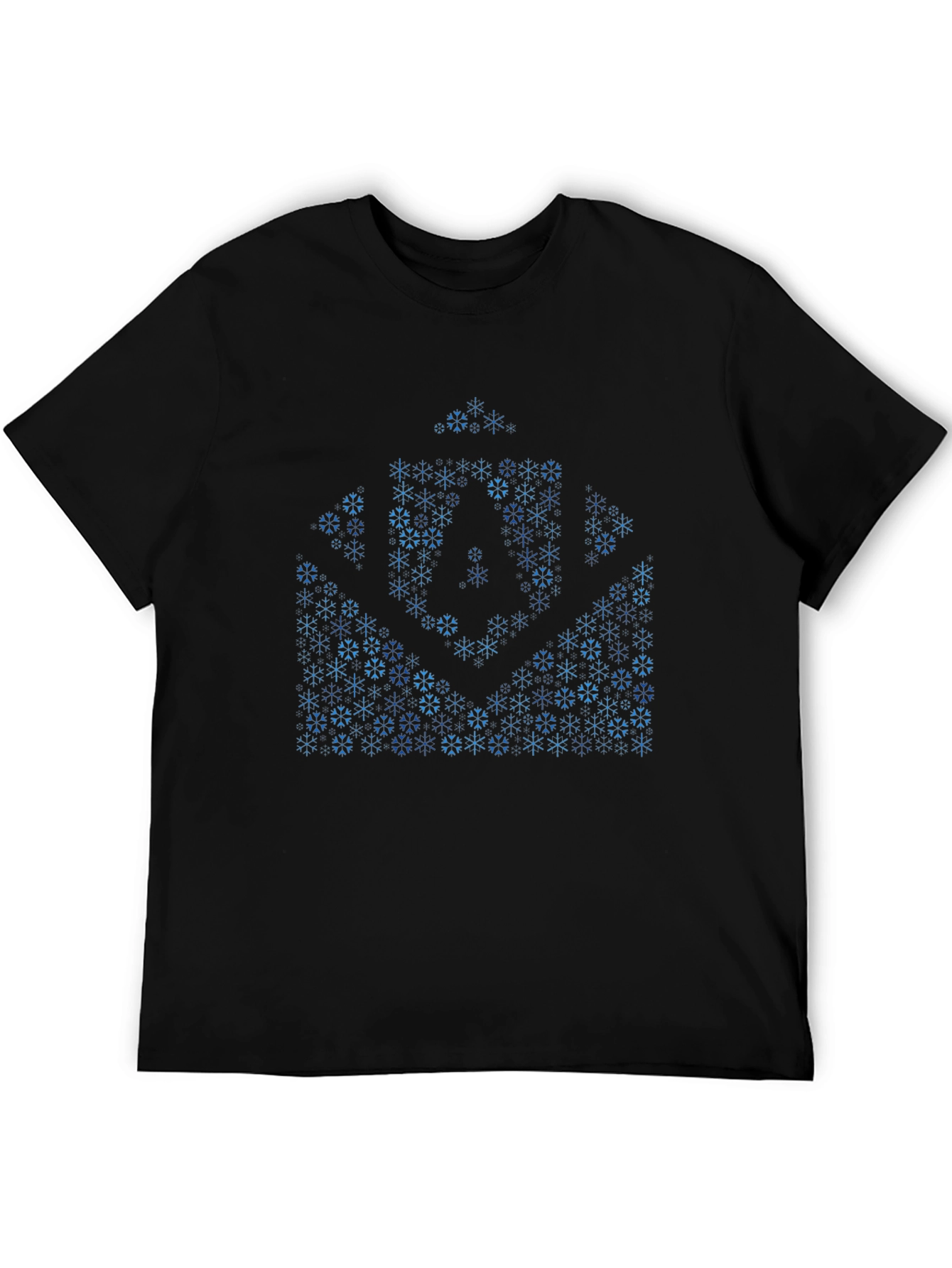 Abstract Snowflake Design Black T-Shirt