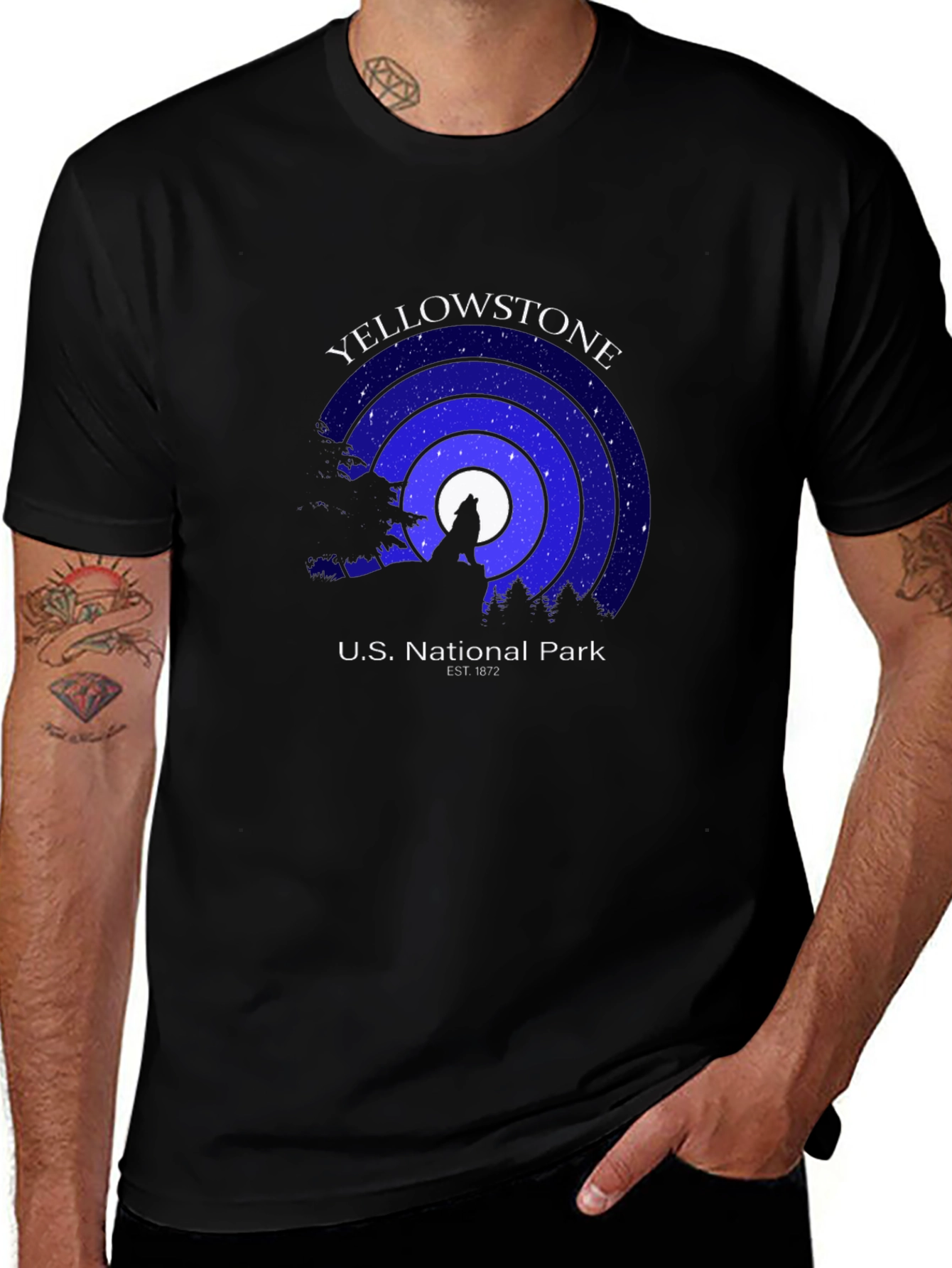 Yellowstone National Park Black Graphic Tee