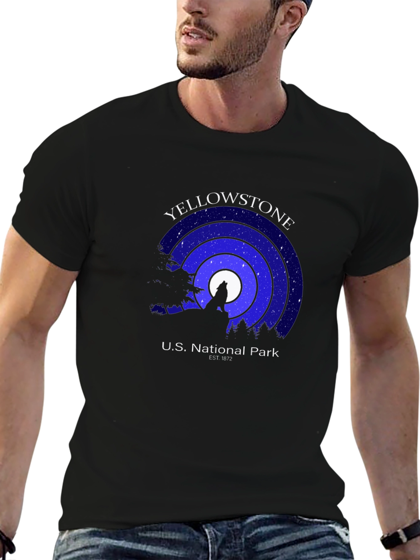 Yellowstone National Park Black Graphic Tee