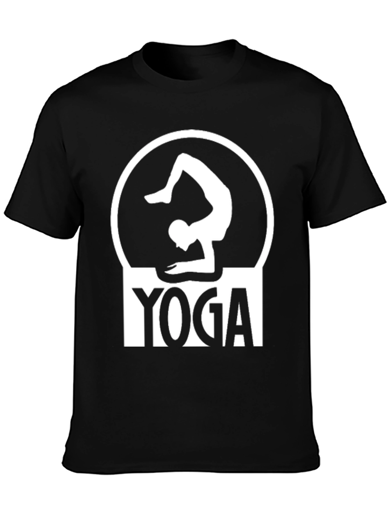 Yoga Pose Graphic Tee - Black Cotton T-Shirt