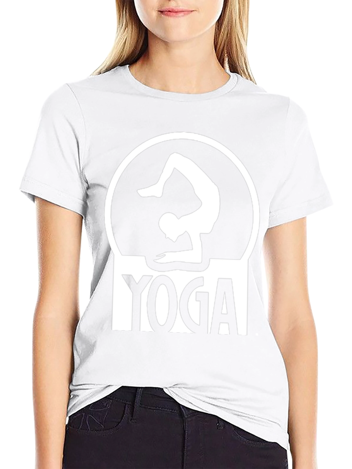 Yoga Pose Graphic Tee - Black Cotton T-Shirt