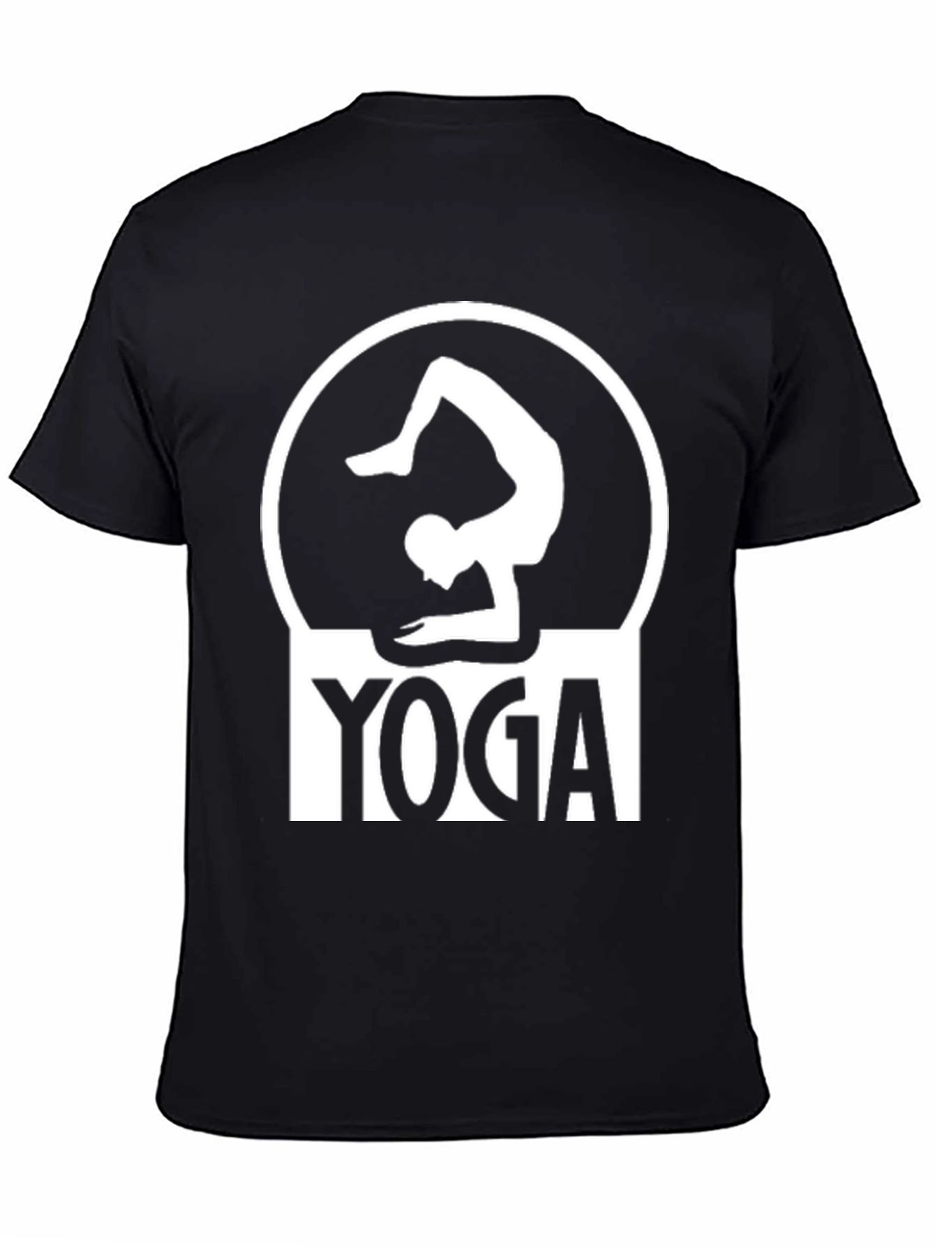 Yoga Pose Graphic Tee - Black Cotton T-Shirt