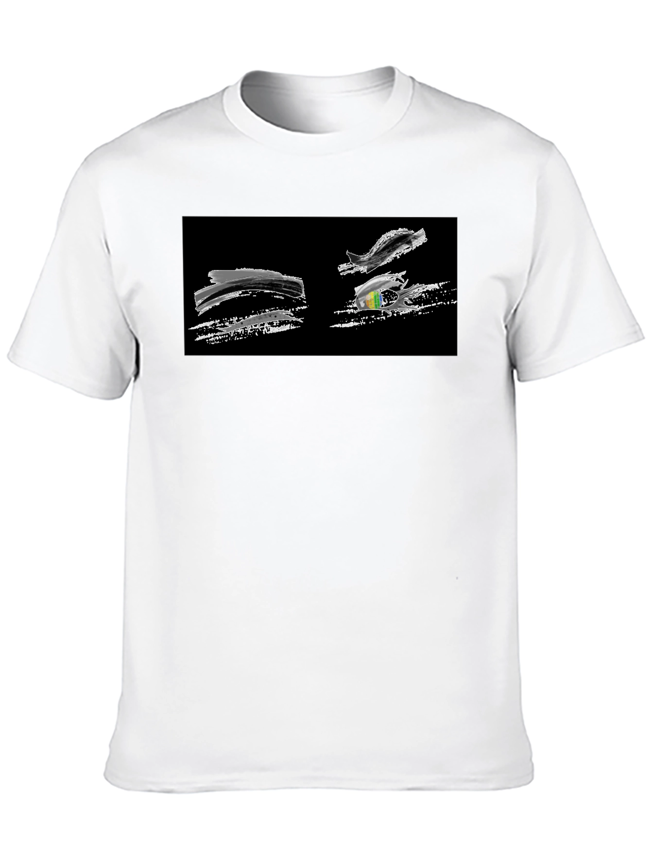 Abstract Brushstroke Graphic Black T-Shirt