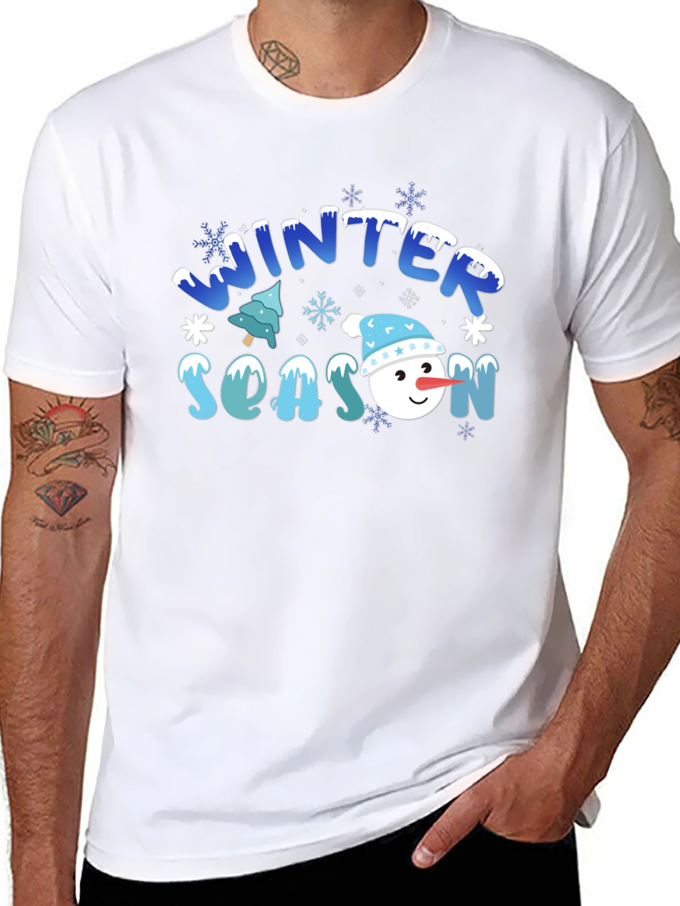 Winter Season Snowman Graphic Tee