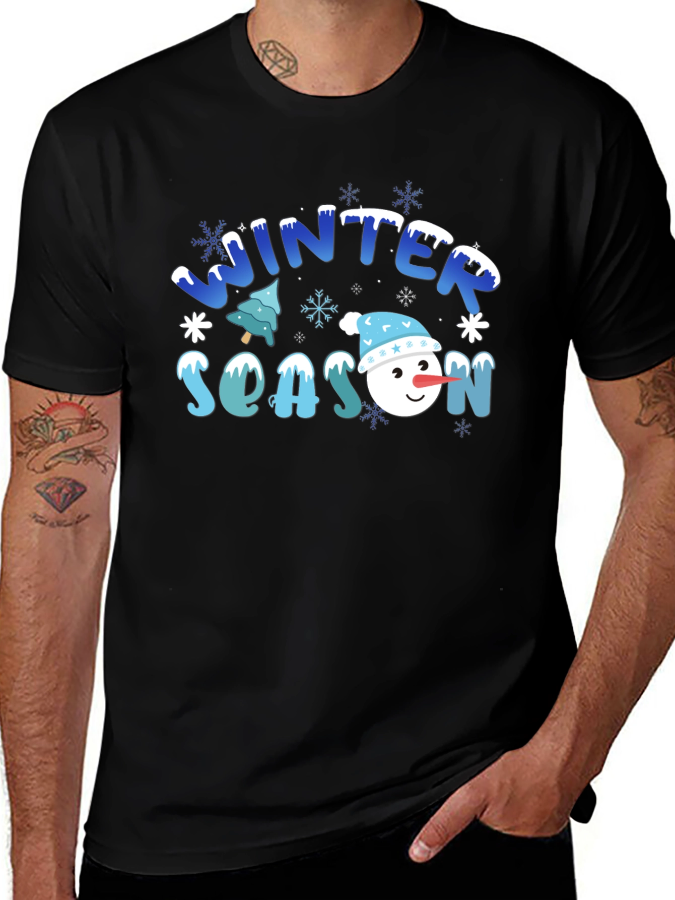 Winter Season Snowman Graphic Tee