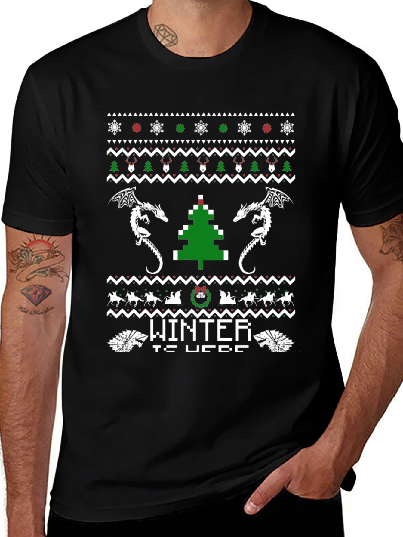 Winter Is Here Christmas Dragon T-Shirt