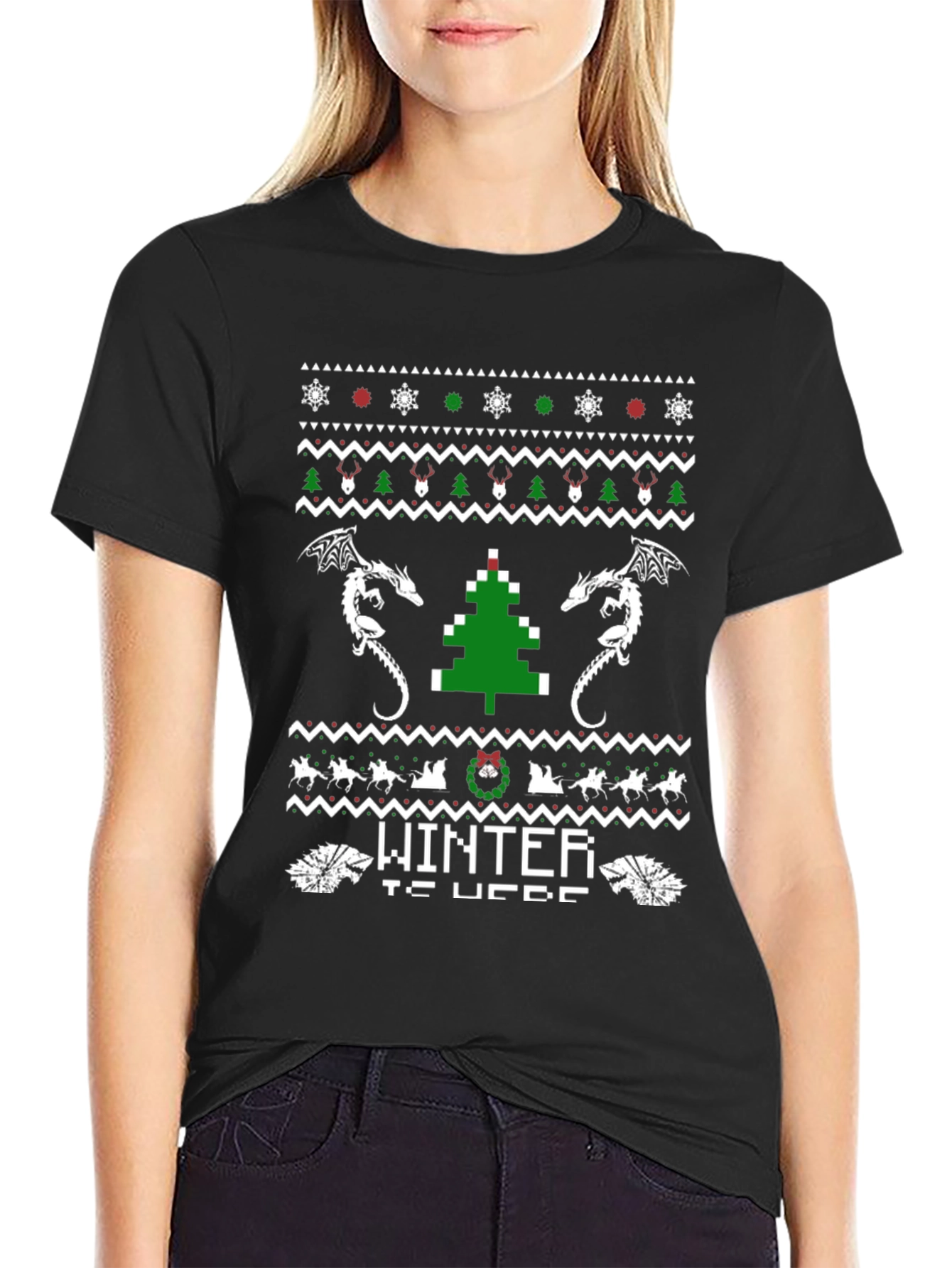 Winter Is Here Christmas Dragon T-Shirt