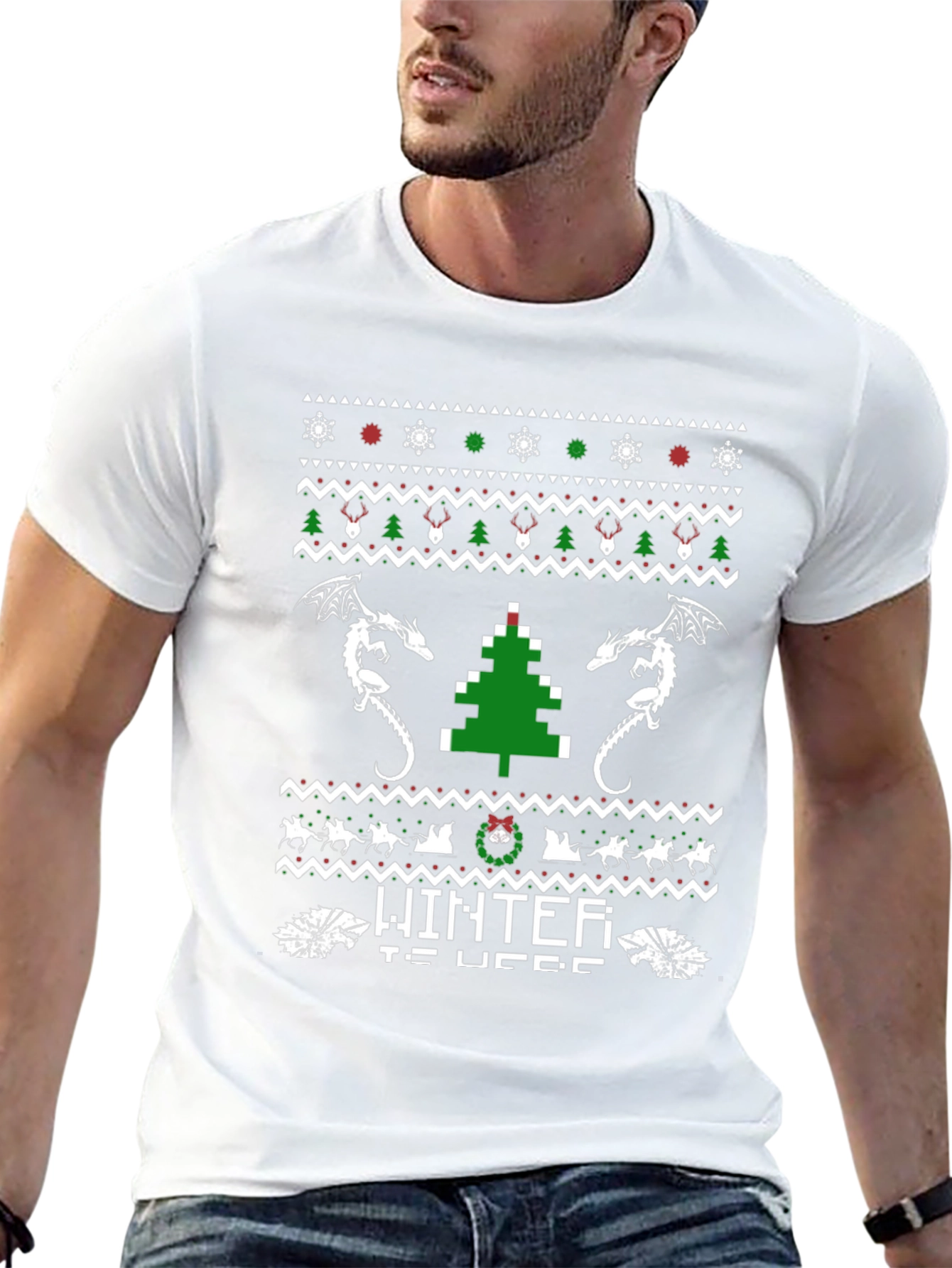 Winter Is Here Christmas Dragon T-Shirt