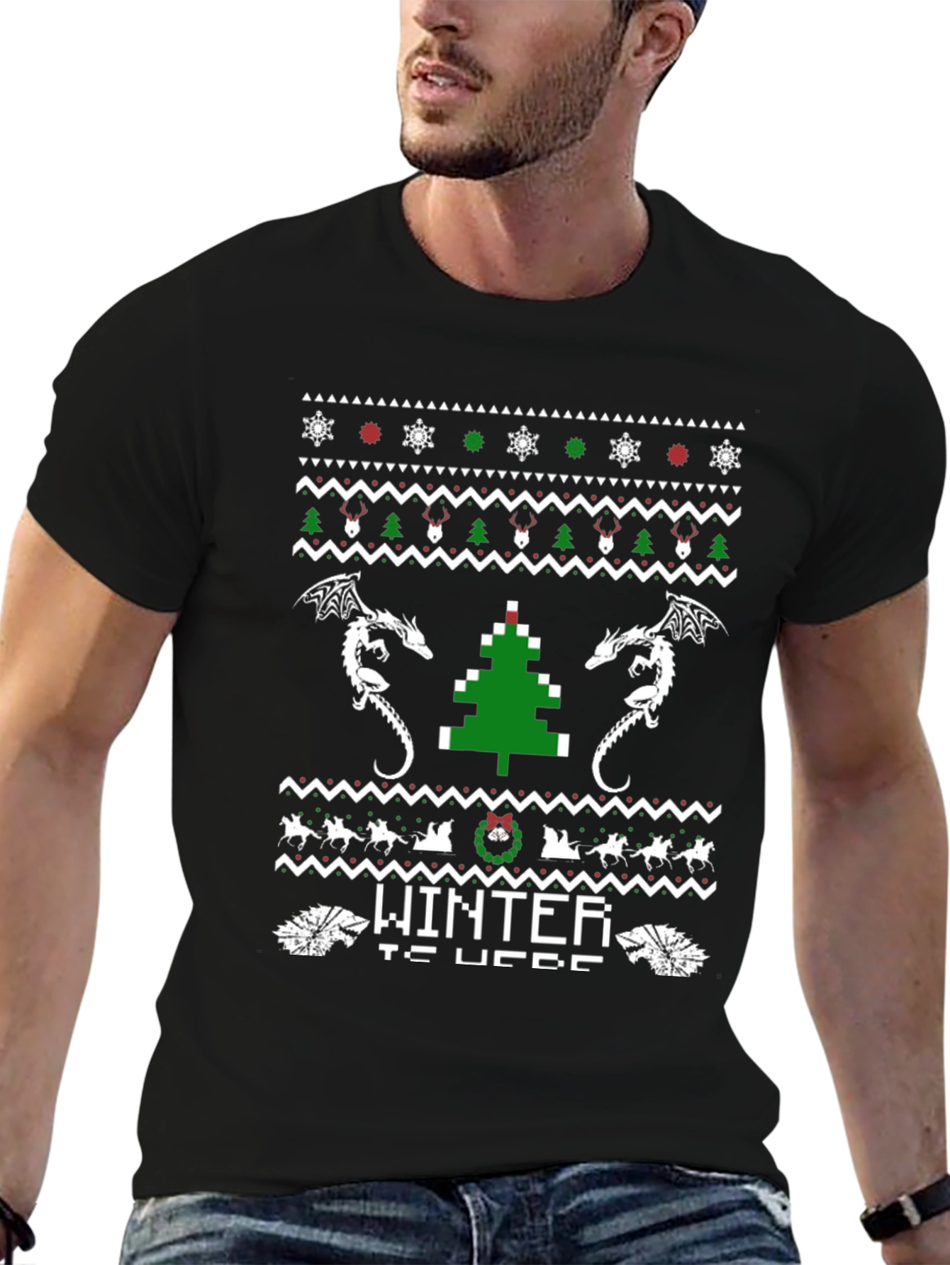 Winter Is Here Christmas Dragon T-Shirt
