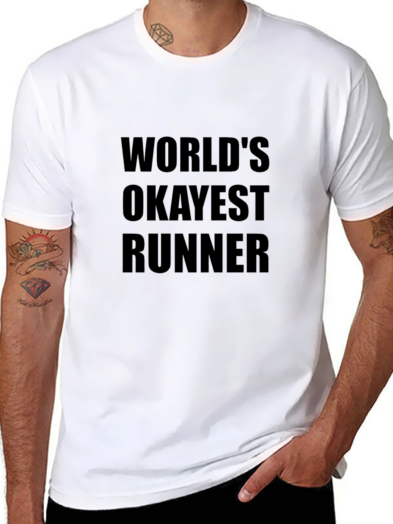 Worlds Okayest Runner T-Shirt Funny Running Tee