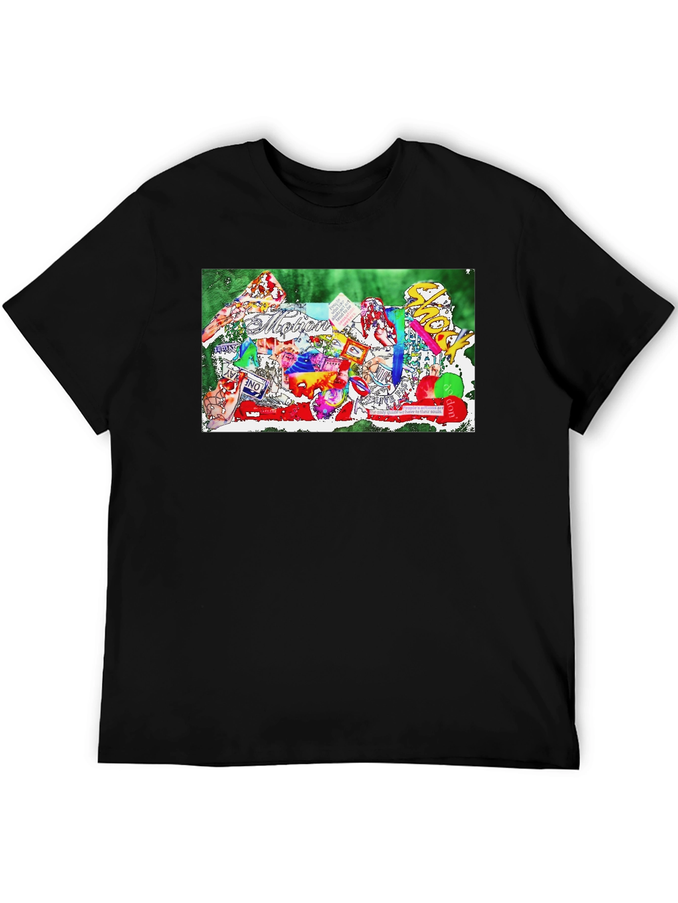Artistic Collage Print Black T-Shirt