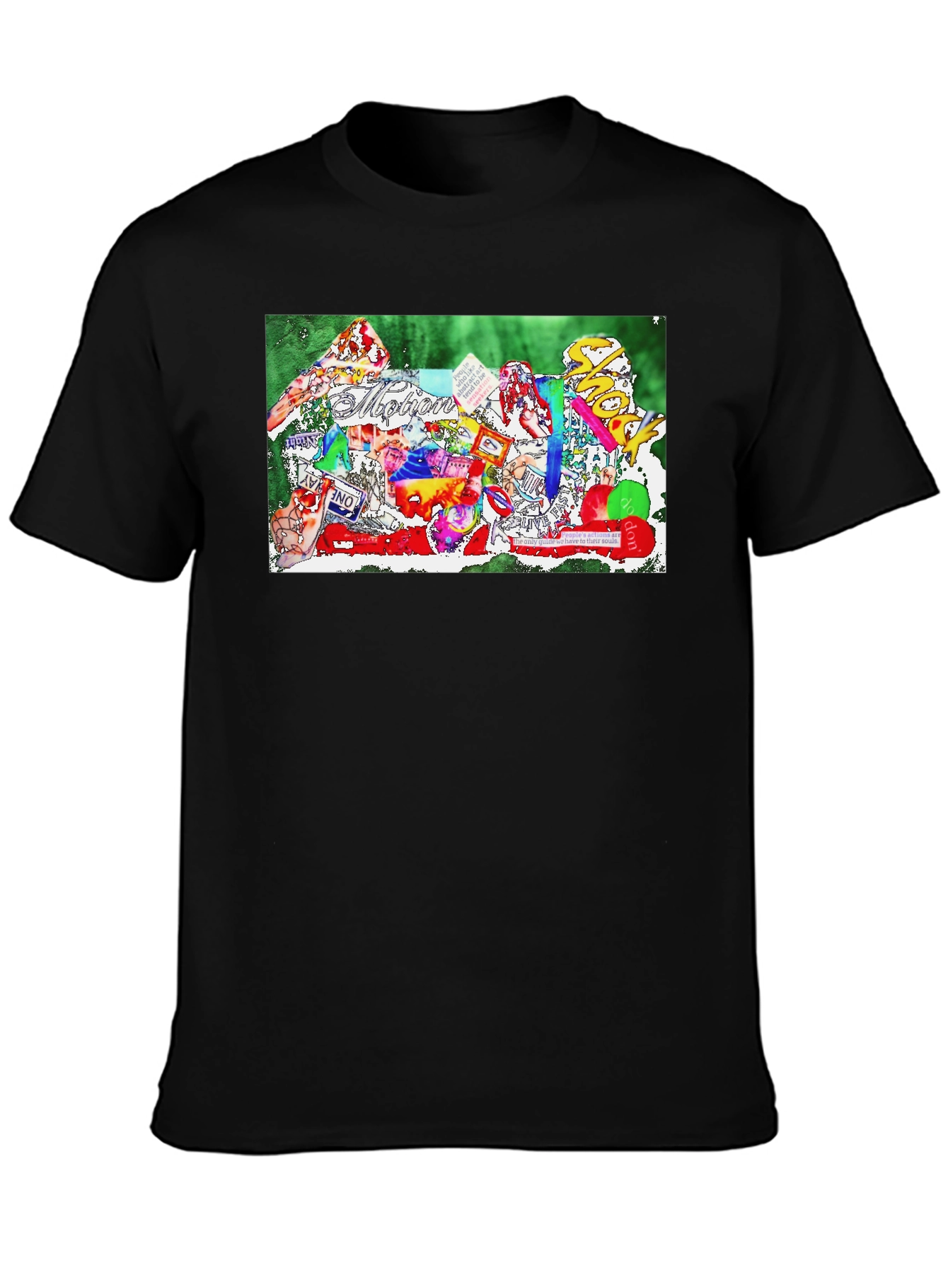 Artistic Collage Print Black T-Shirt