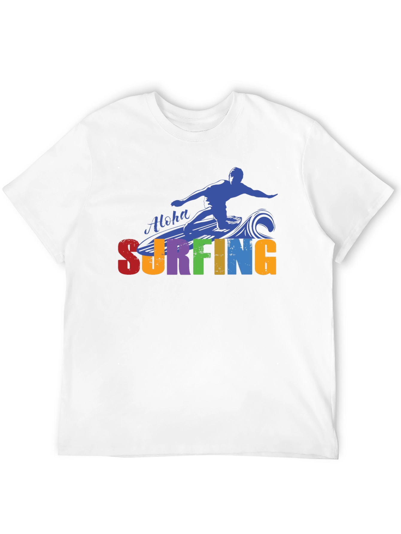 Aloha Surfing Graphic Tee - Black Cotton T-Shirt
