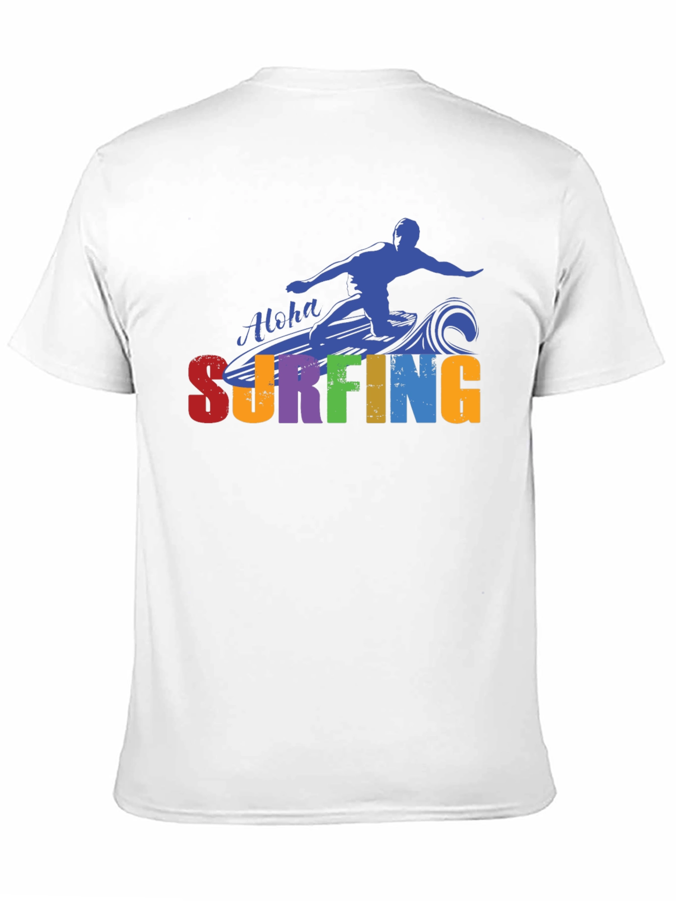 Aloha Surfing Graphic Tee - Black Cotton T-Shirt