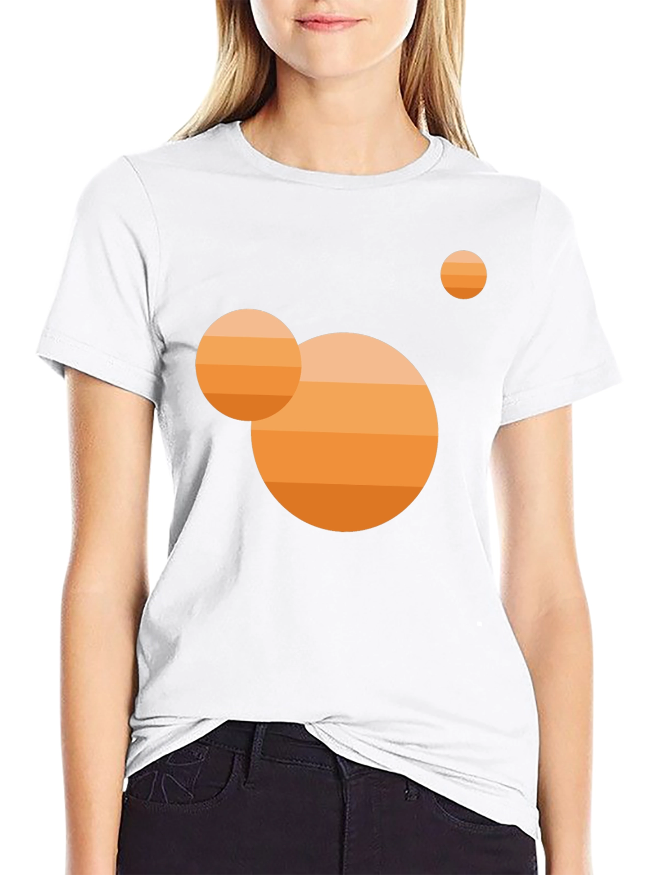 Abstract Sunset Graphic Tee - Modern Casual Black T-Shirt