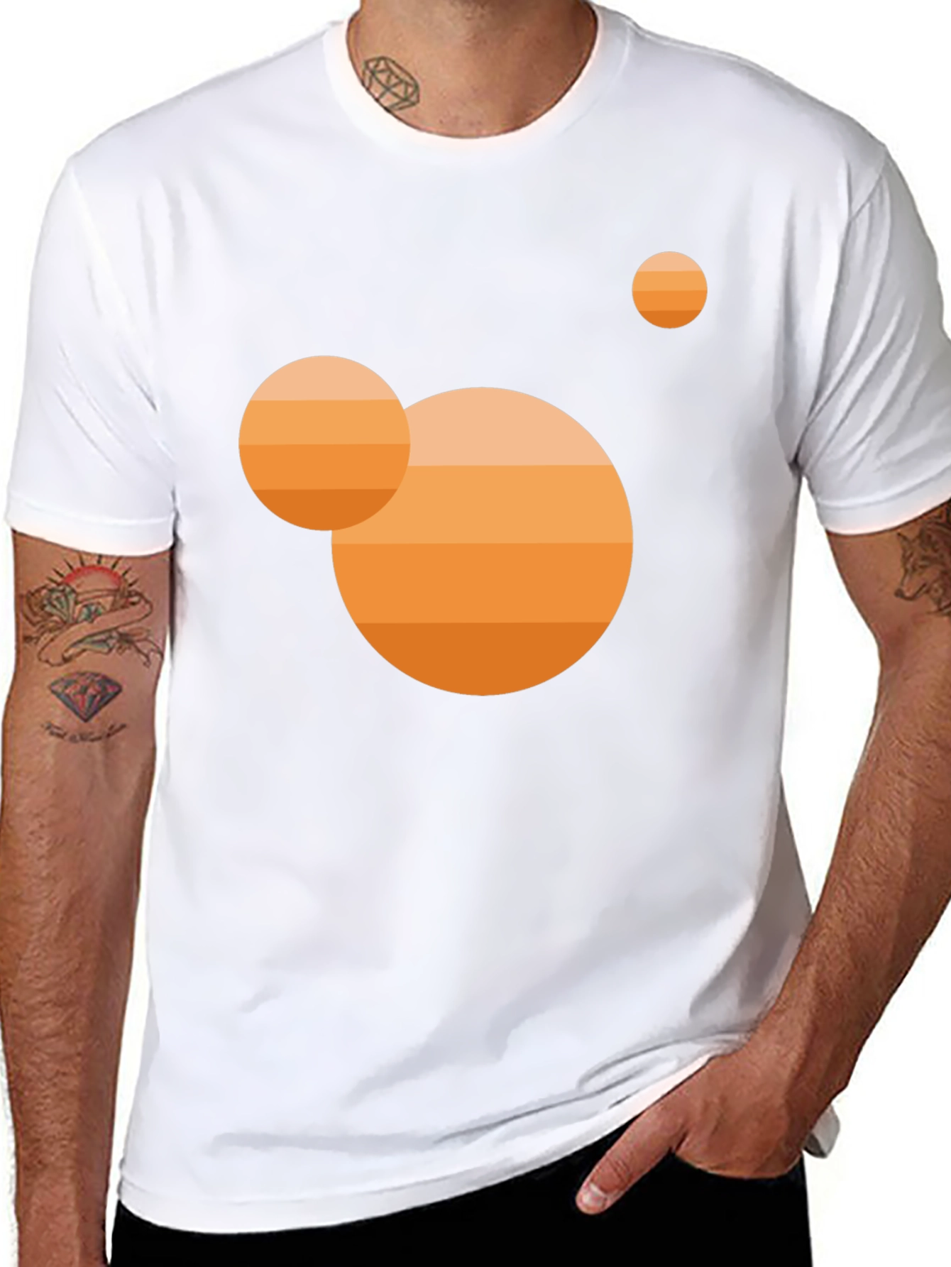 Abstract Sunset Graphic Tee - Modern Casual Black T-Shirt
