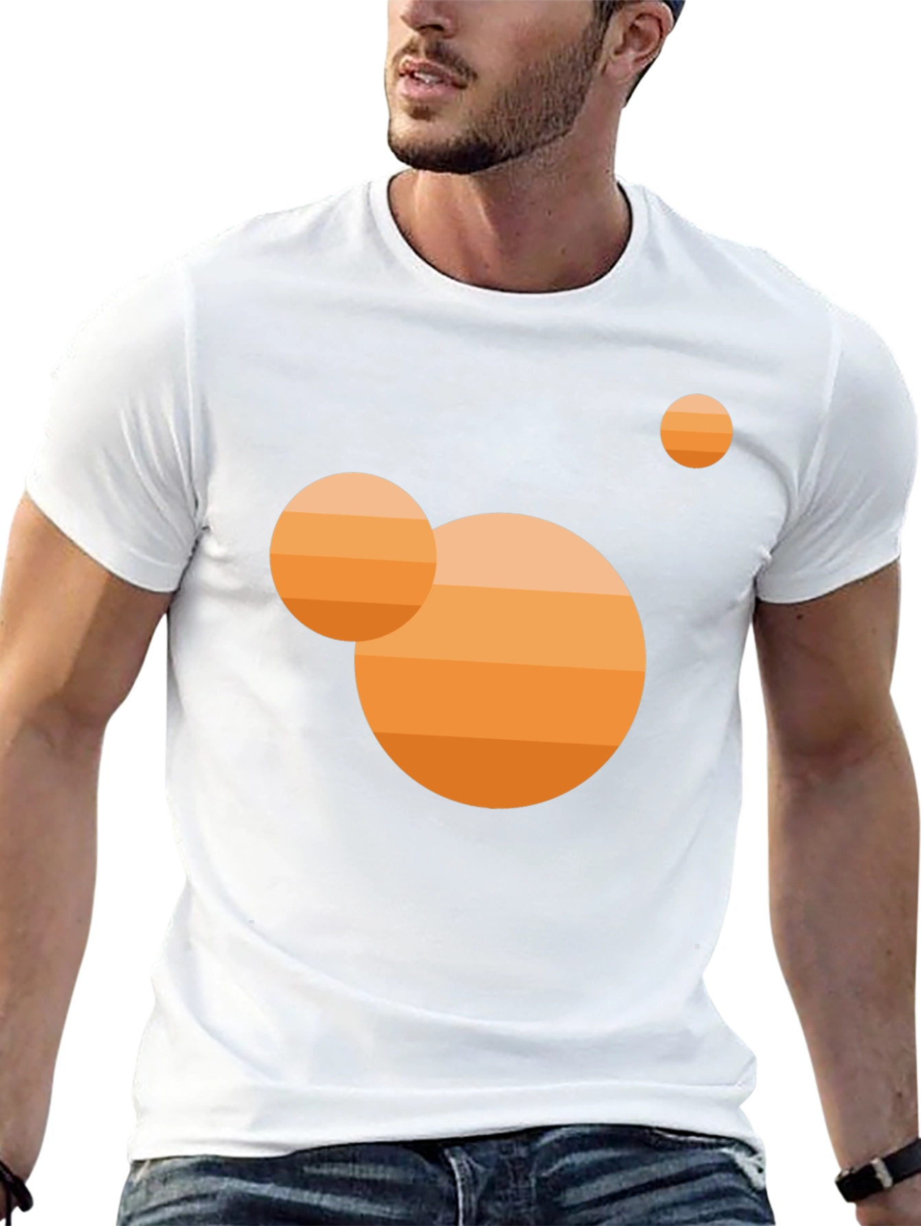 Abstract Sunset Graphic Tee - Modern Casual Black T-Shirt