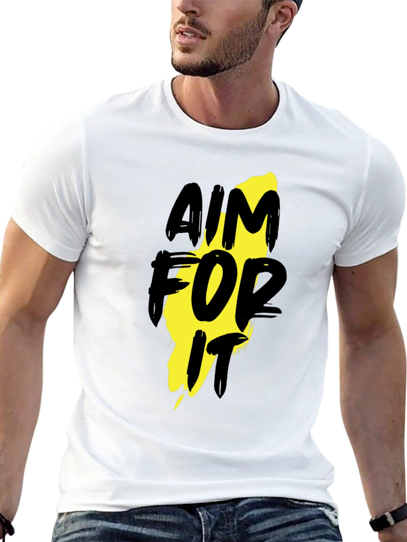 Aim For It Black Graphic T-Shirt