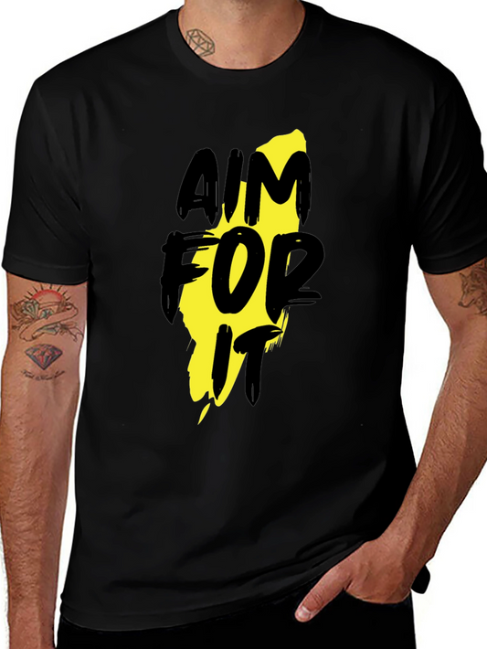 Aim For It Black Graphic T-Shirt