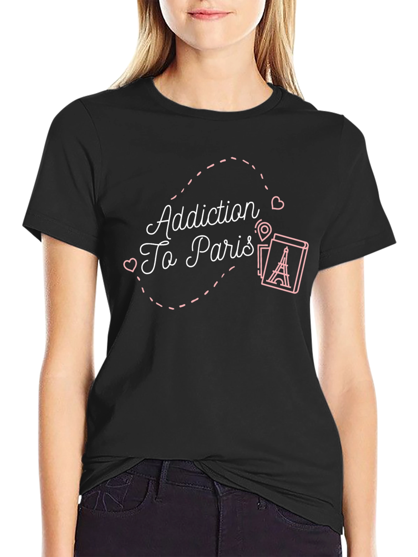 Addiction To Paris Graphic Tee - Black T-Shirt