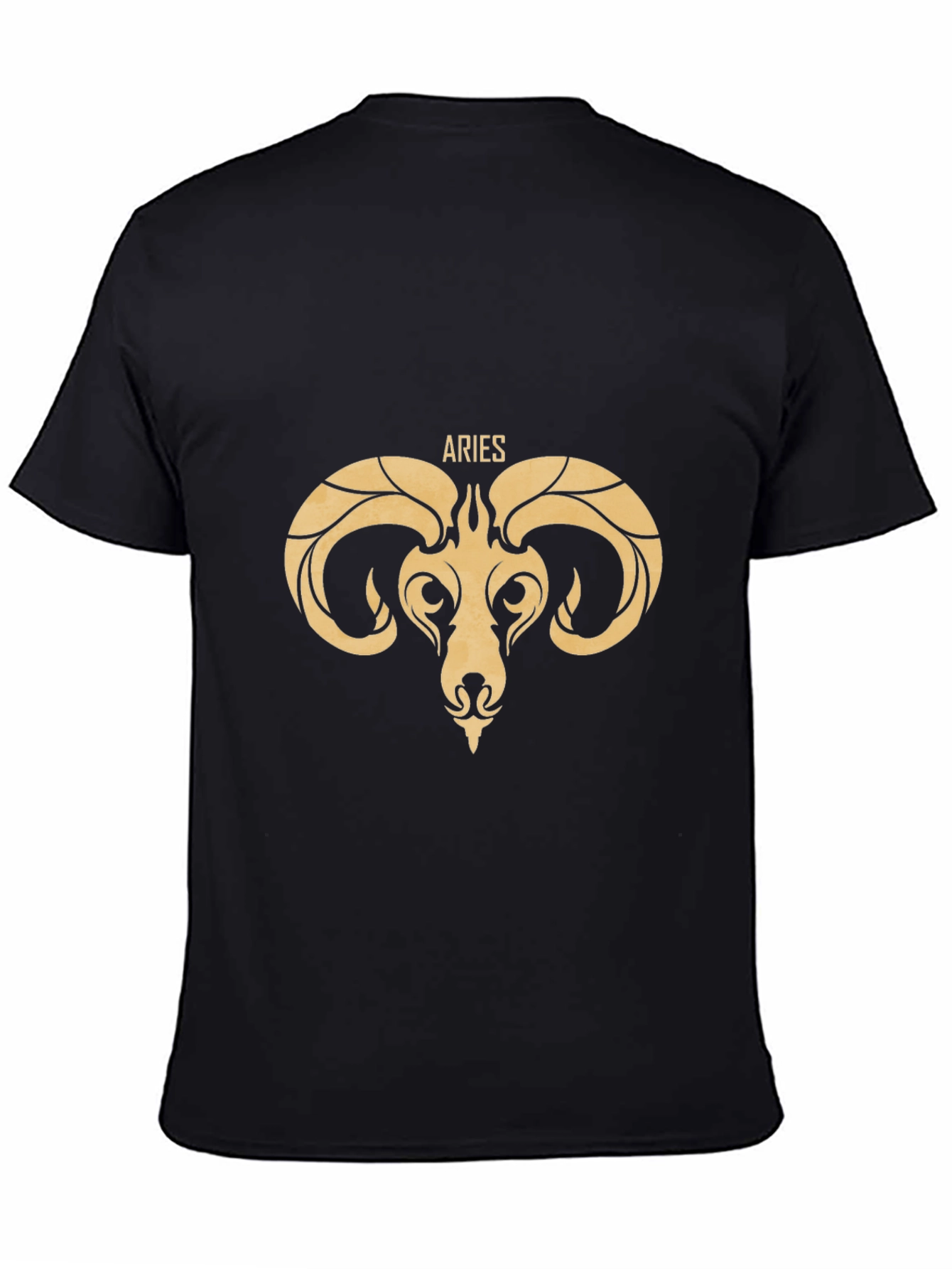 Aries Zodiac Graphic Tee - Black Cotton T-Shirt