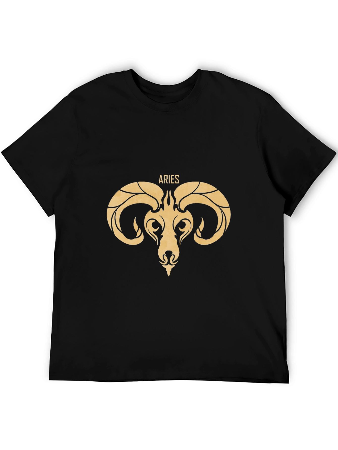Aries Zodiac Graphic Tee - Black Cotton T-Shirt