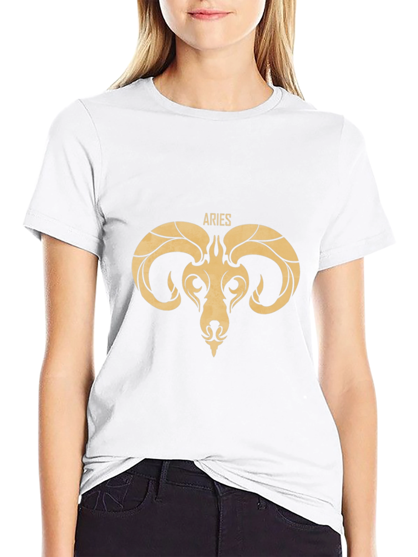 Aries Zodiac Graphic Tee - Black Cotton T-Shirt