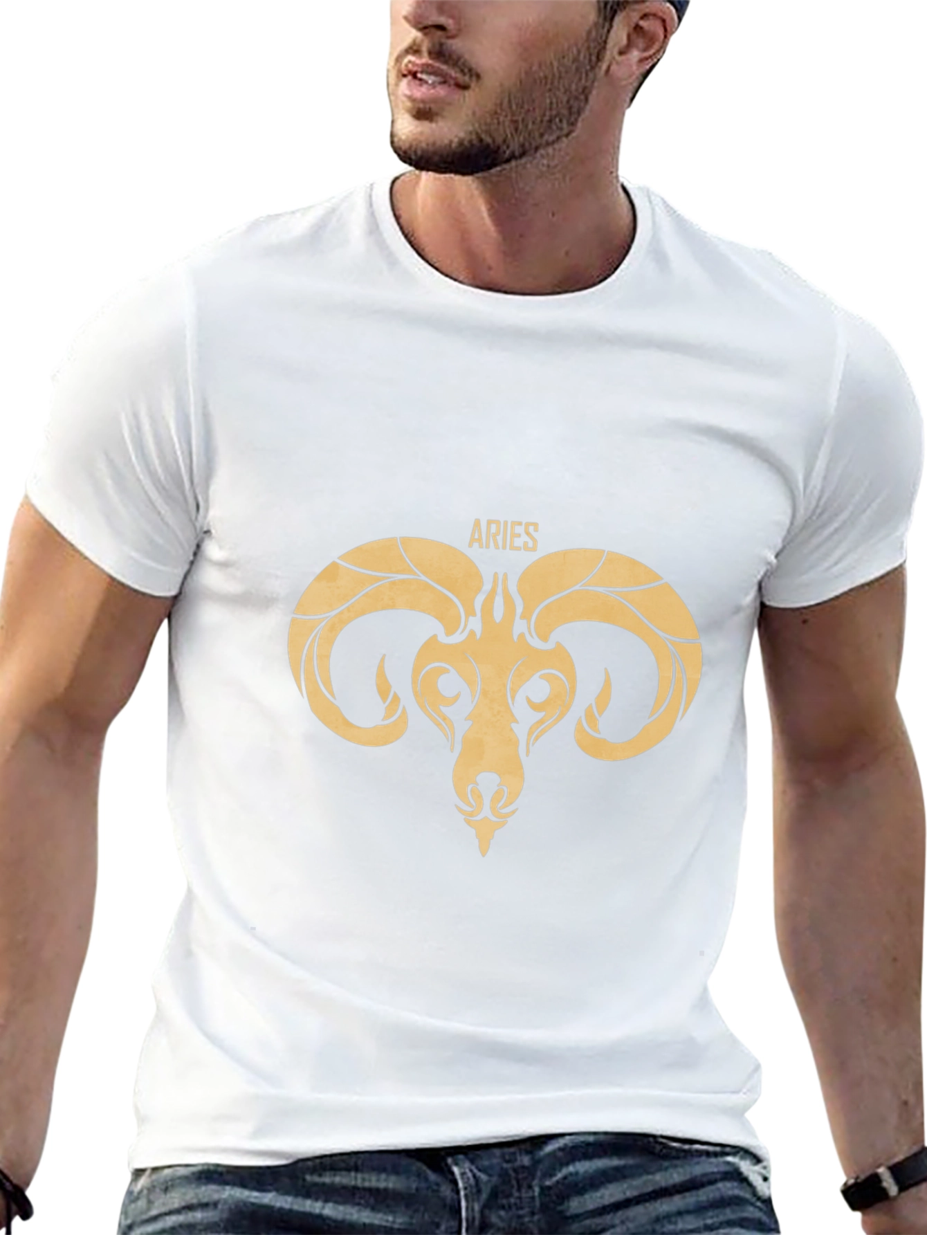 Aries Zodiac Graphic Tee - Black Cotton T-Shirt