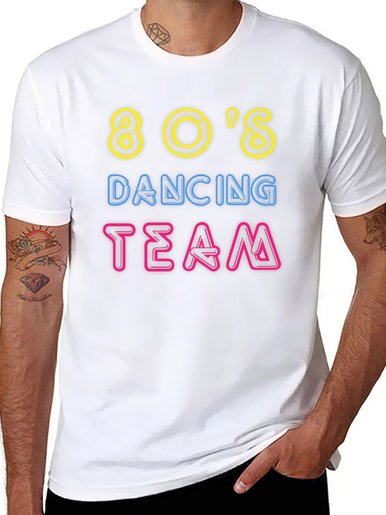 80s Dancing Team Graphic Tee - Retro Style